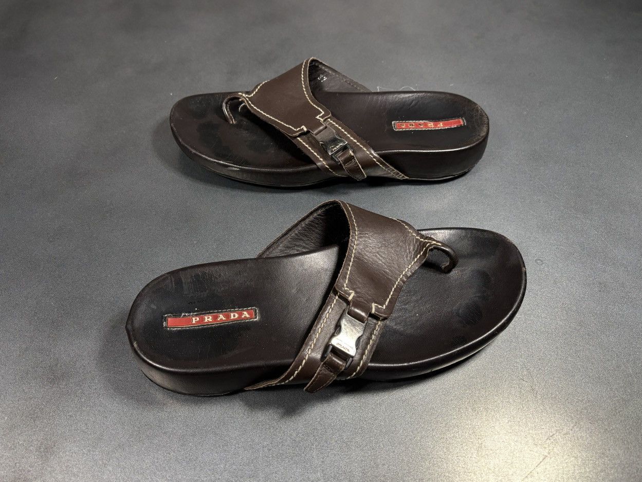 Prada Vintage Prada Sport Flip Flops 2000s Linea Rossa Mules SlipS Size US 7 / IT 37 - 19 Thumbnail