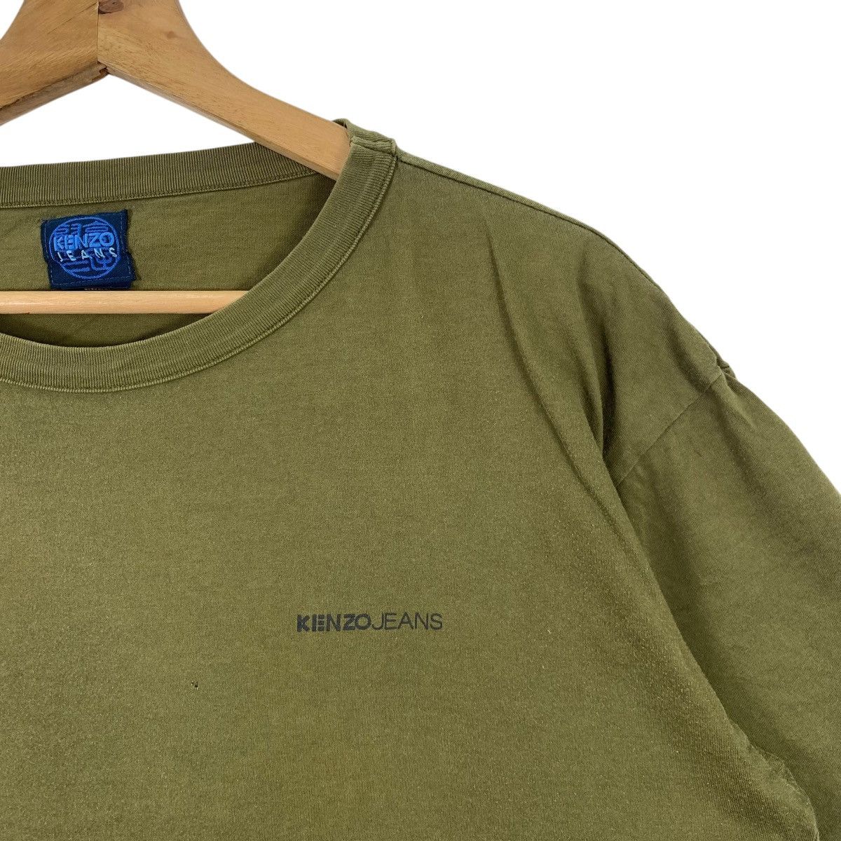 Kenzo × Vintage Vintage KENZO JEANS Olive Green Tee Shirt Size US L / EU 52-54 / 3 - 3 Thumbnail