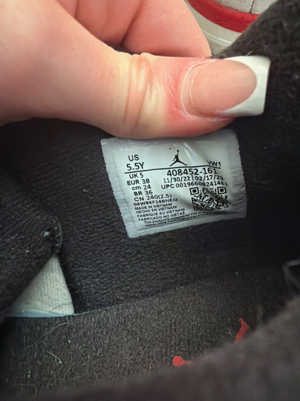 Nike Jordan 4 Red Cement Size US 5.5 / EU 38 - 6 Thumbnail