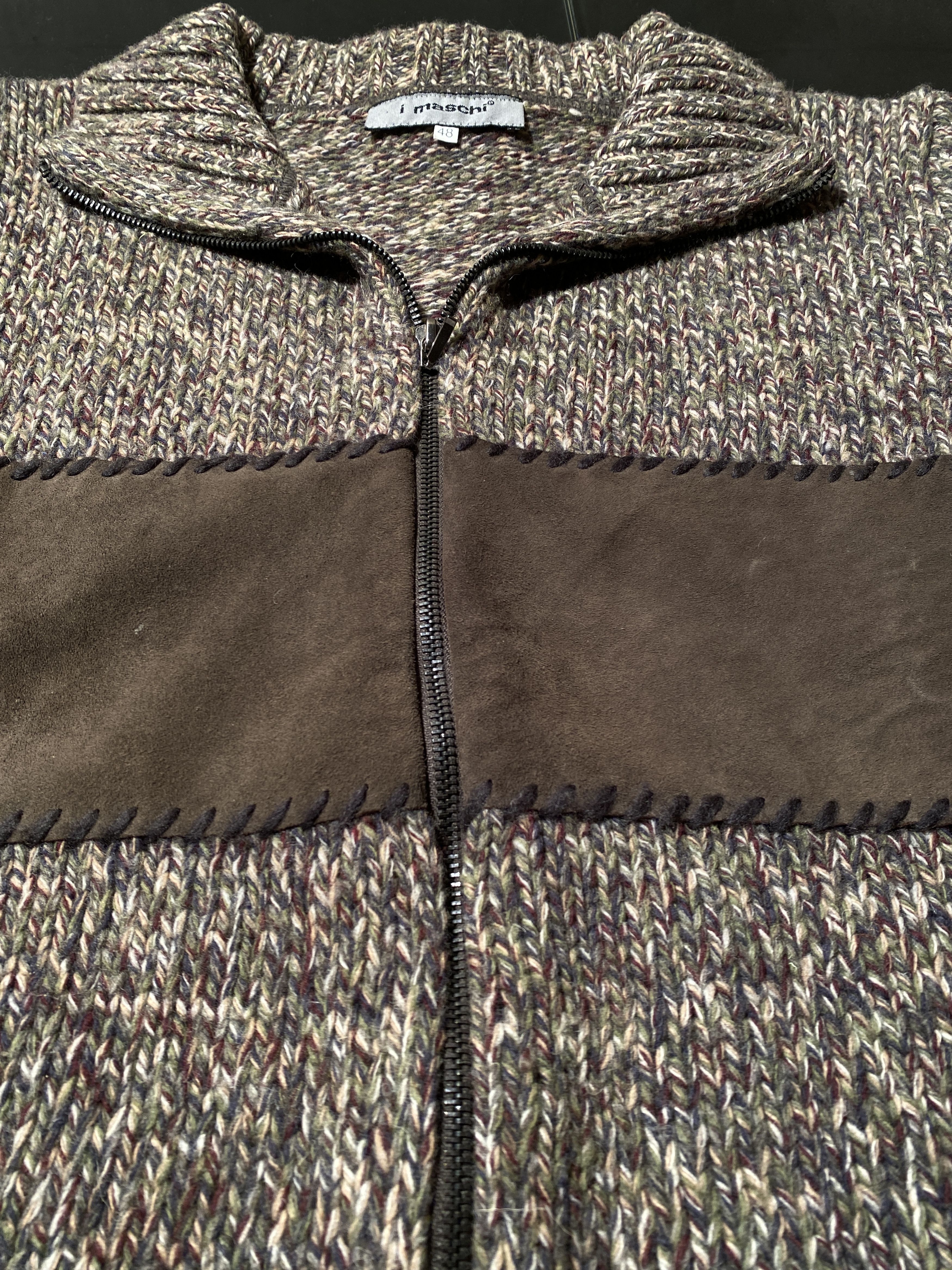 Other Vintage Italian Suede Knit Zip up Jacket Size US M / EU 48-50 / 2 - 4 Thumbnail