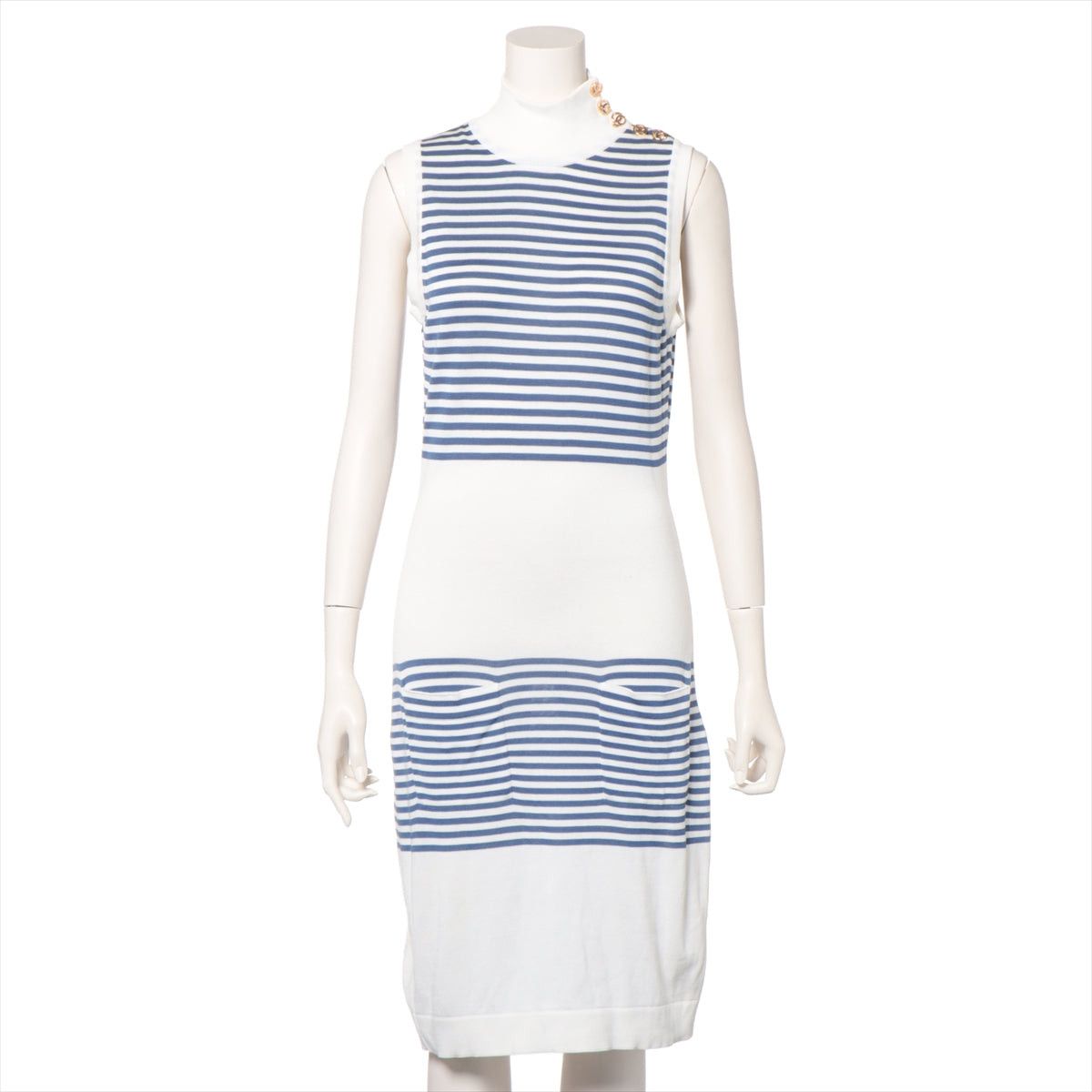 Chanel Vintage Coco Button Turtleneck Knitted Sleeveless Dress Size S / US 4 / IT 40 - 1 Thumbnail