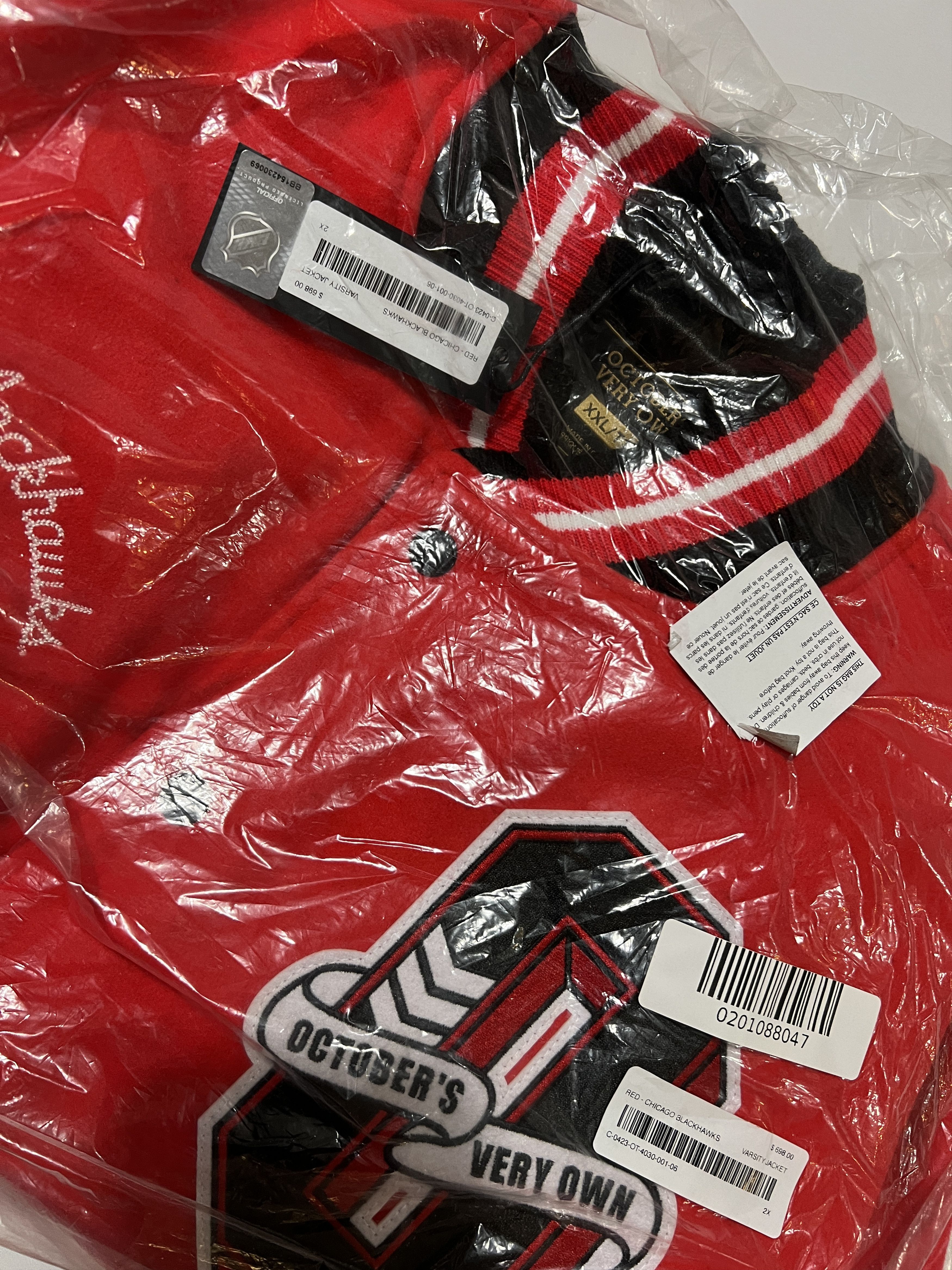 Drake OVO x NHL Chicago Blackhawks Varsity Jacket Size US XXL / EU 58 / 5 - 5 Thumbnail