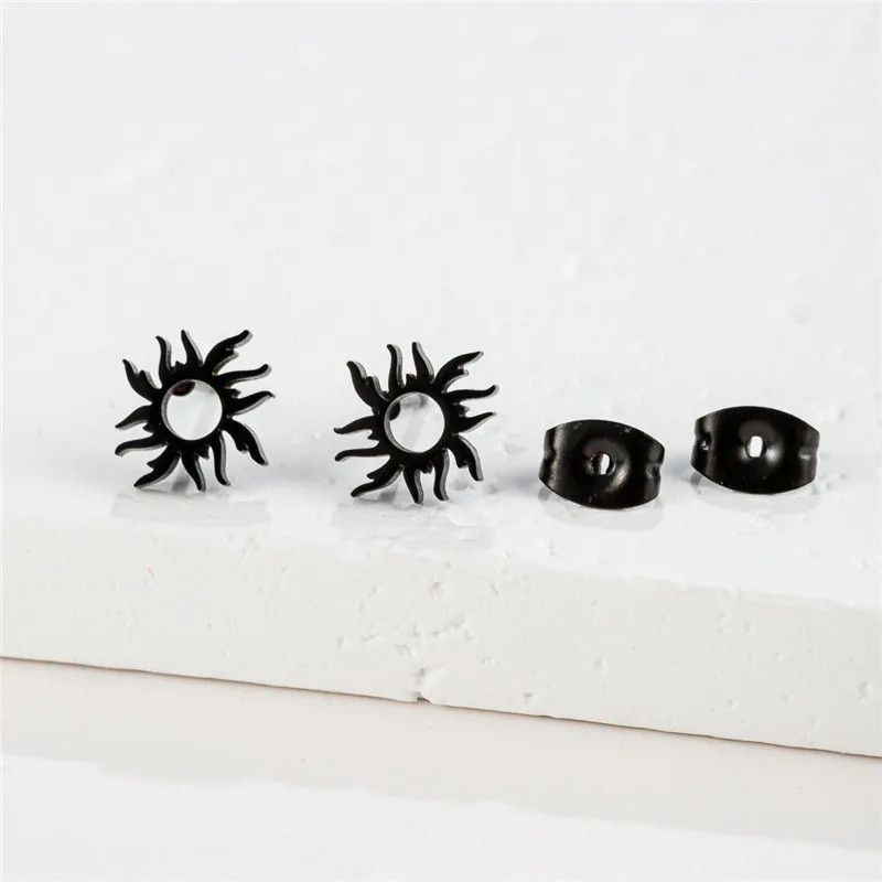 Jewelry Mini Burning Sun Stud Earrings Charm Earring Gift Size ONE SIZE - 1 Preview