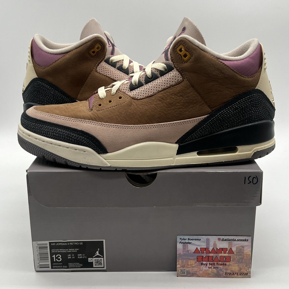 image of Air Jordan 3 Winterized Shoes in Brown, Men's (Size 13)