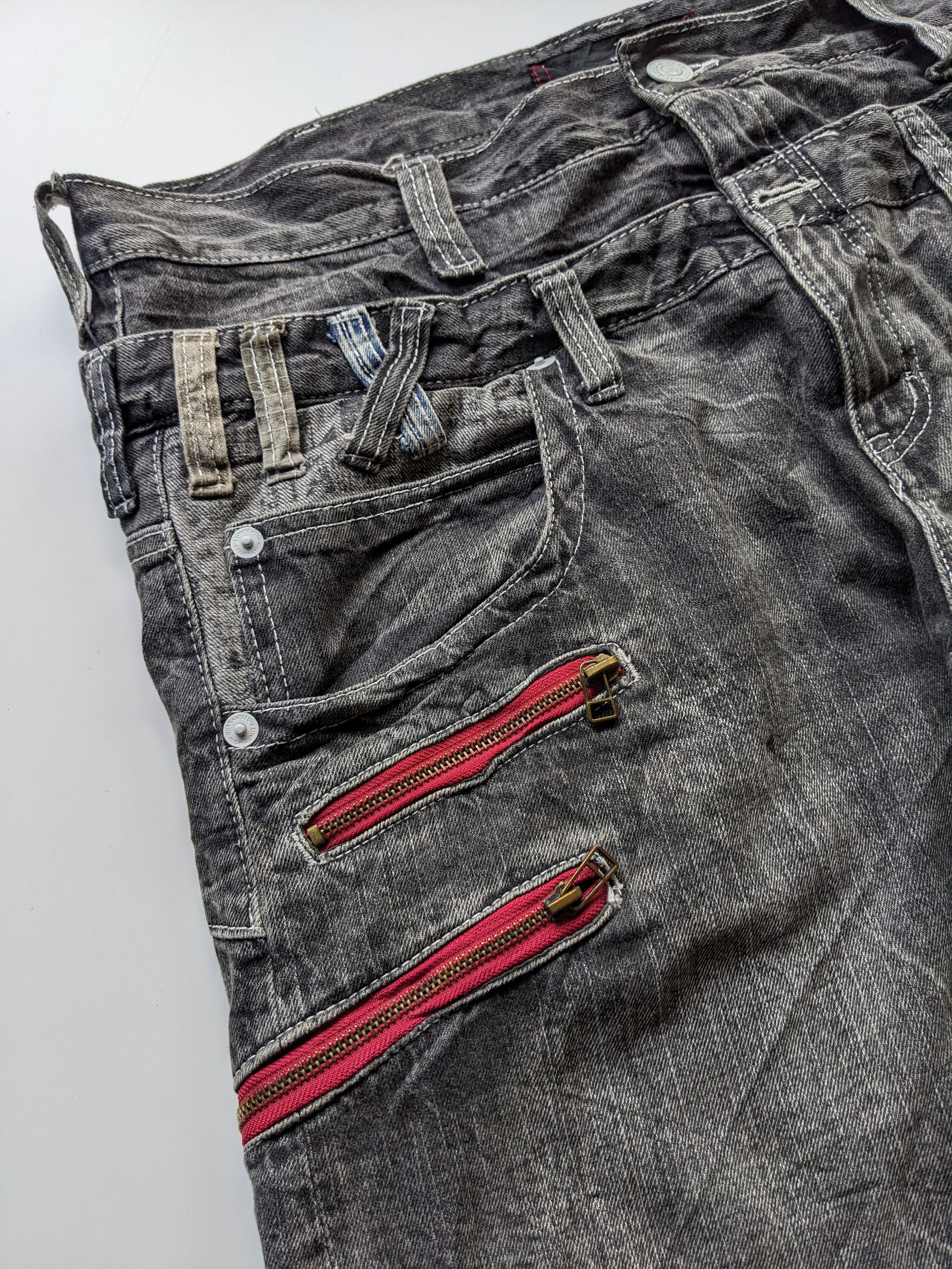Japanese Brand Dominute handcraft double waist clawmark thunder jean Size US 39 - 8 Thumbnail