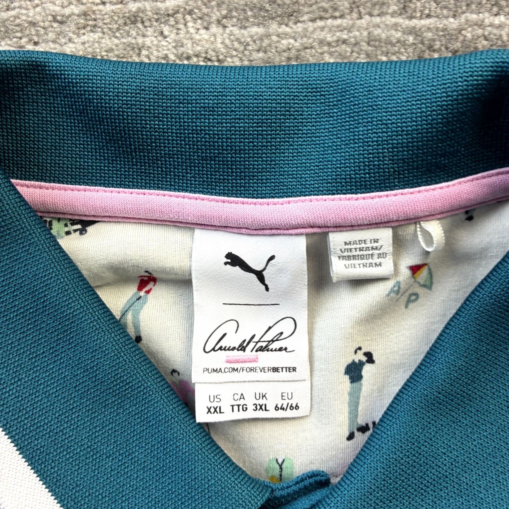 Puma PUMA Polo Shirt Mens 2XL Blue Arnold Palmer Golf Bay Hill Umbrella Tipped Size US XXL / EU 58 / 5 - 6 Thumbnail