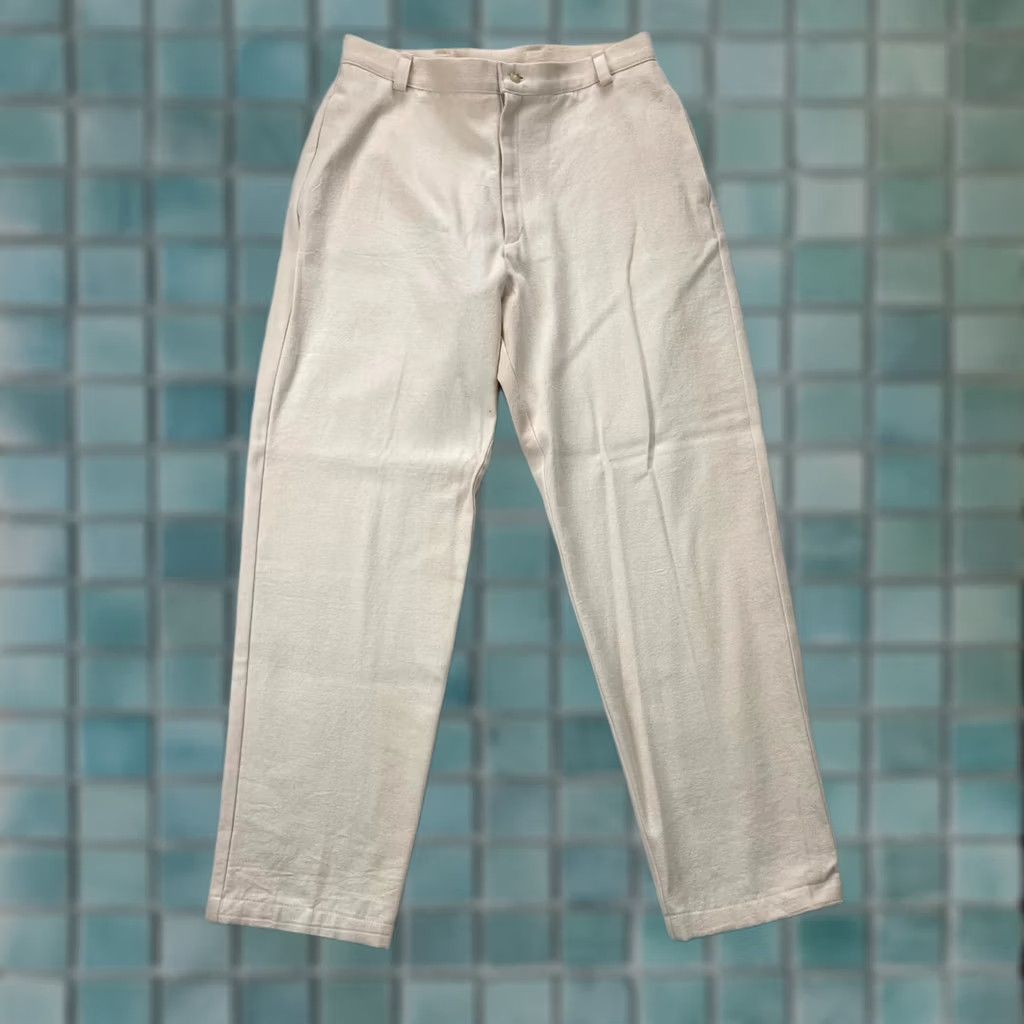 Vintage Mens Linen Pants - White Chino Casual Summer - USA Size US 32 / EU 48 - 1 Thumbnail
