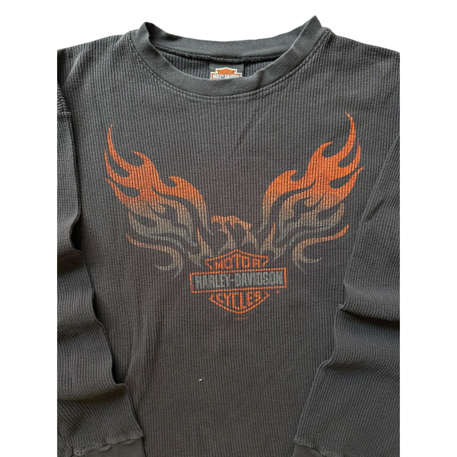 Harley Davidson Distressed Harley Davidson Thermal Eagle Flame Long Sleeve Size US XXL / EU 58 / 5 - 4 Thumbnail