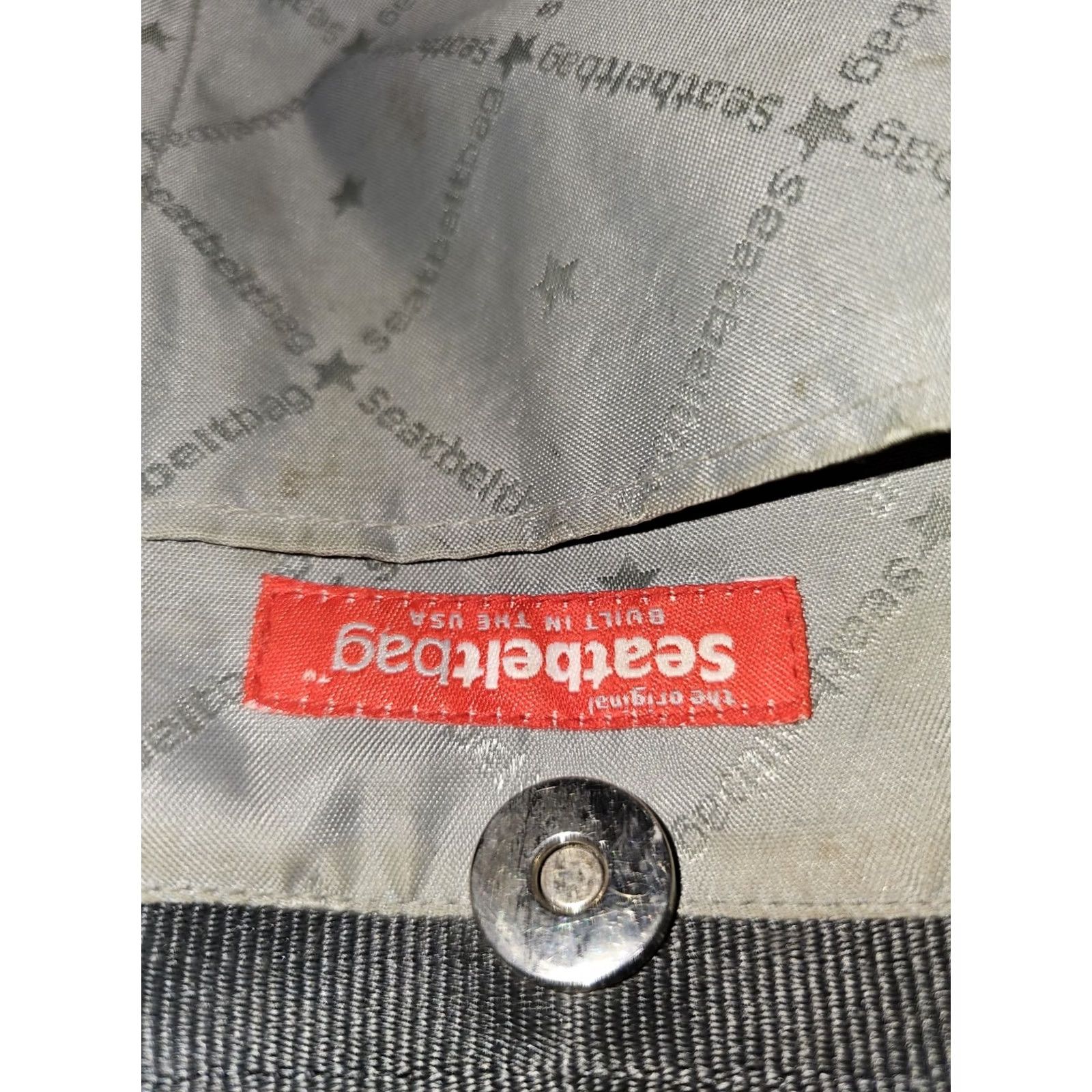 Vintage Harveys The Original Seatbelt Bag Purse Medium Sz Black Nylon Blue Lining 10x12 Womens Size ONE SIZE - 6 Thumbnail