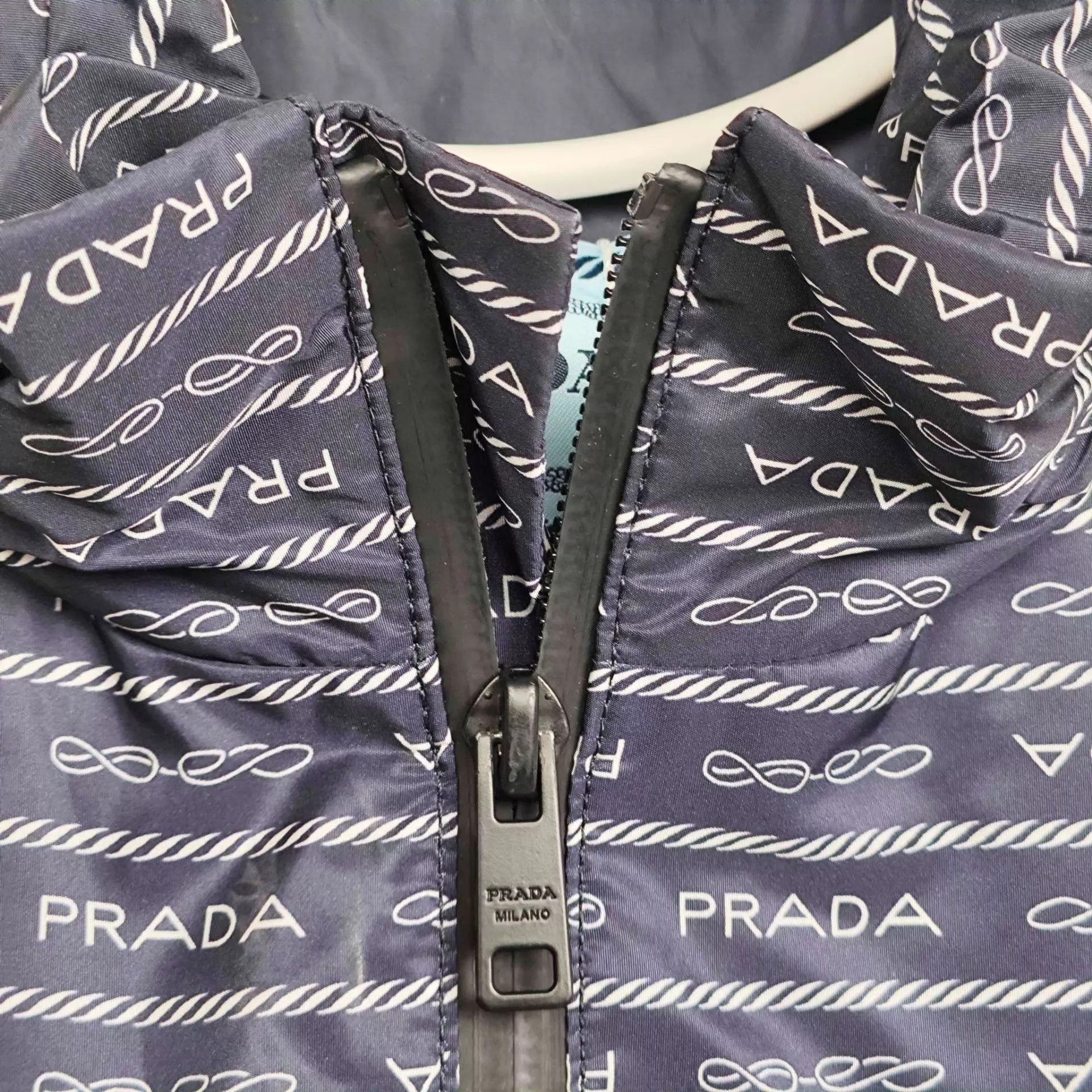 Prada Prada 98 new logo print nylon navy blue 38 dress Size XS / US 0-2 / IT 36-38 - 8 Thumbnail