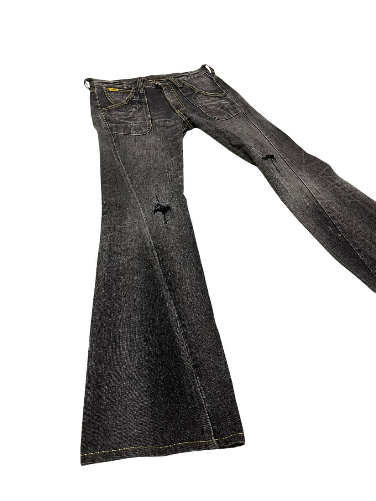 Japanese Brand Flare Jeans Lee Japan Faded Distress Boot Cut 8🟦9 Size US 30 / EU 46 - 1 Thumbnail