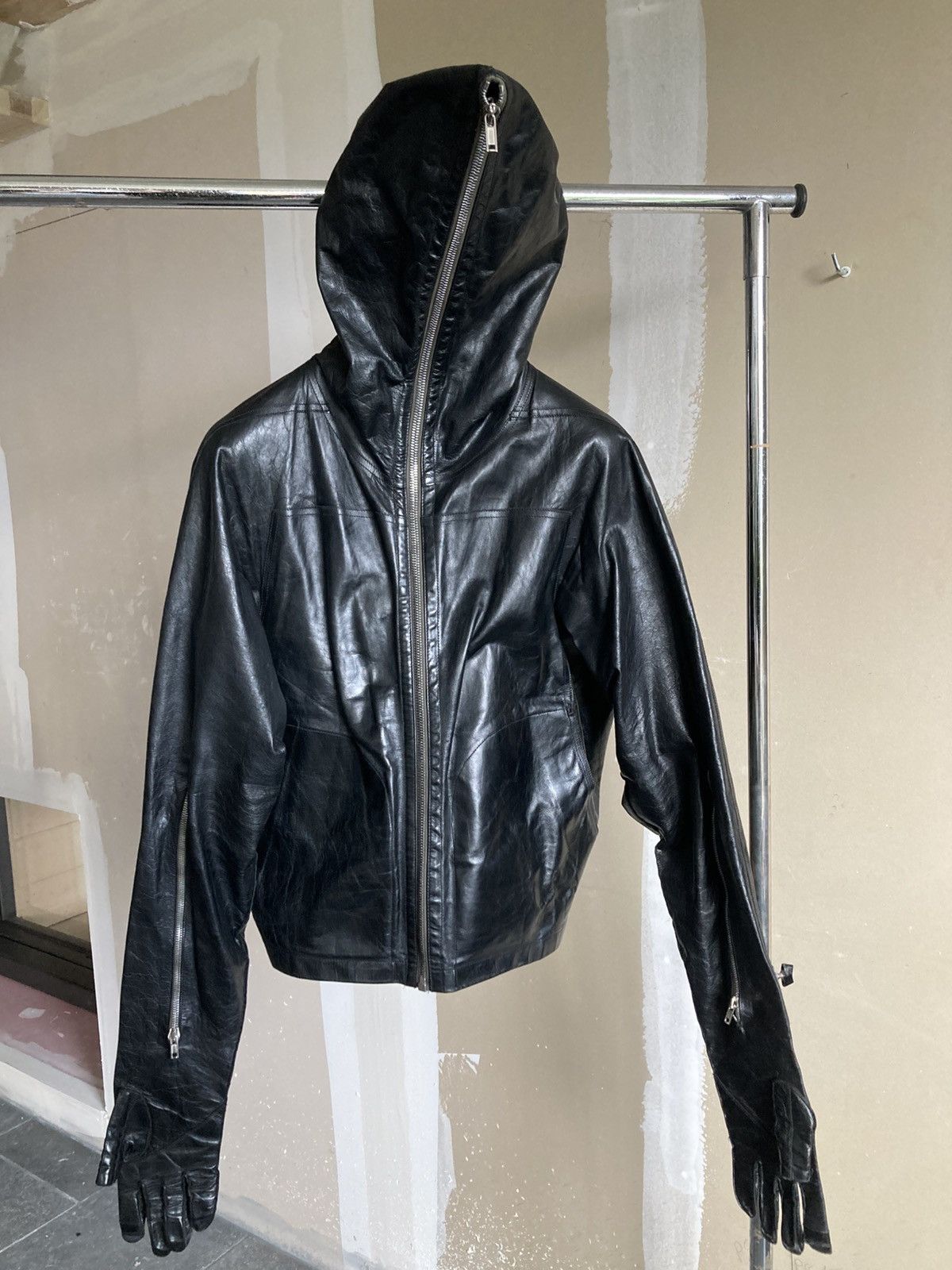Rick Owens Rick Owens leather jacket with integrated gl Size US M / EU 48-50 / 2 - 6 Thumbnail
