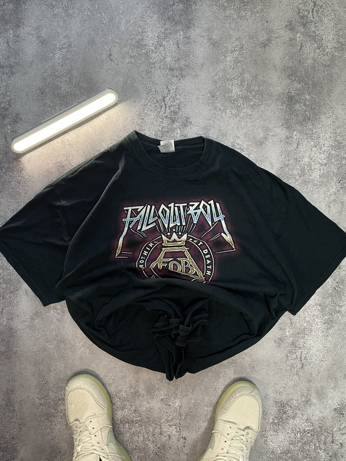 Band Tees Fall Out Boy RARE Saved Latin Tee VNTG 2000s Pop Punk Emo Size US XXL / EU 58 / 5 - 1 Thumbnail