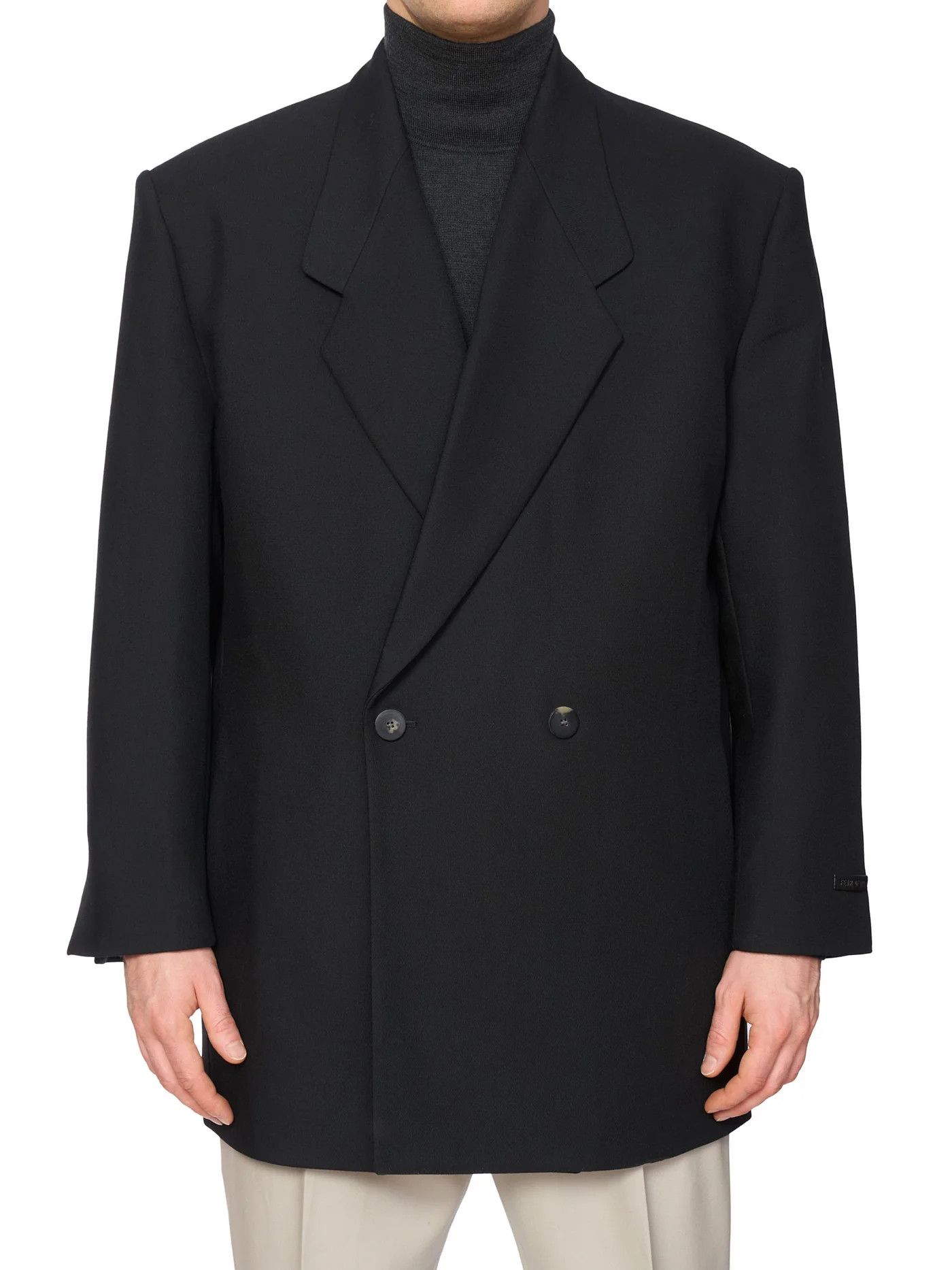 Fear of God FEAR OF GOD Eternal Black Wool Double Breasted Suit Jacket Size 40R - 4 Thumbnail