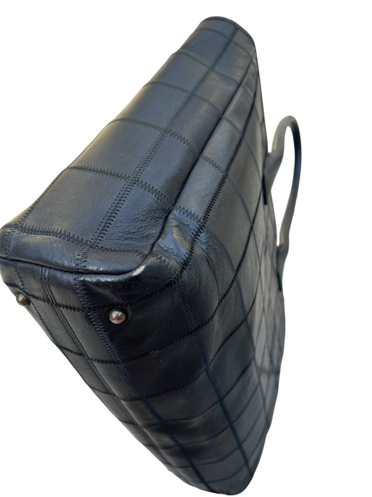 Leather TRION Japan Black Patchwork Leather Tote Bag Size ONE SIZE - 17 Thumbnail