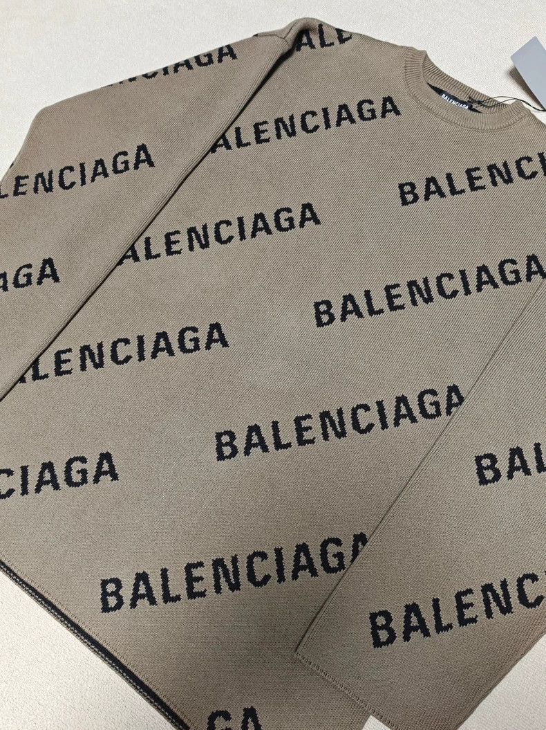 Balenciaga Balenciaga 22fw full printed letter knitted long sleeved sw Size US S / EU 44-46 / 1 - 3 Thumbnail