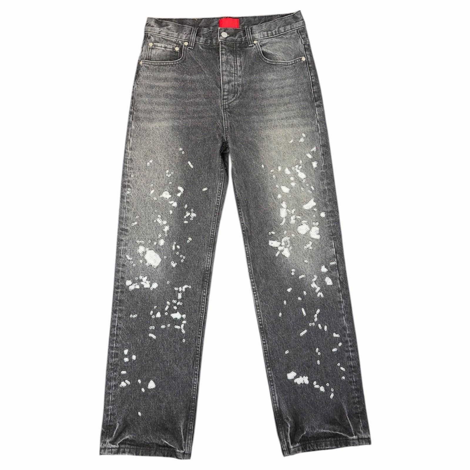 Fugazi Fugazi Paint Splatter Jeans Black Distressed Denim 32 x 30.5 Size US 32 / EU 48 - 1 Thumbnail