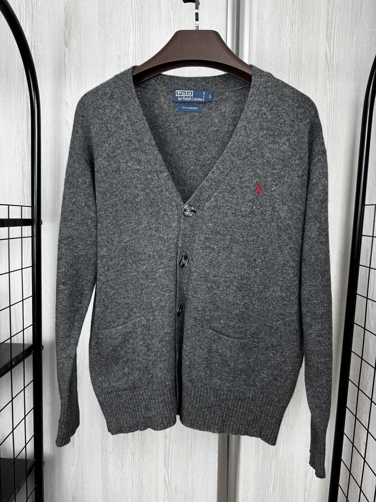 Polo Ralph Lauren Polo Ralph Lauren vintage grey wool knitted cardigan Size US L / EU 52-54 / 3 - 2 Thumbnail
