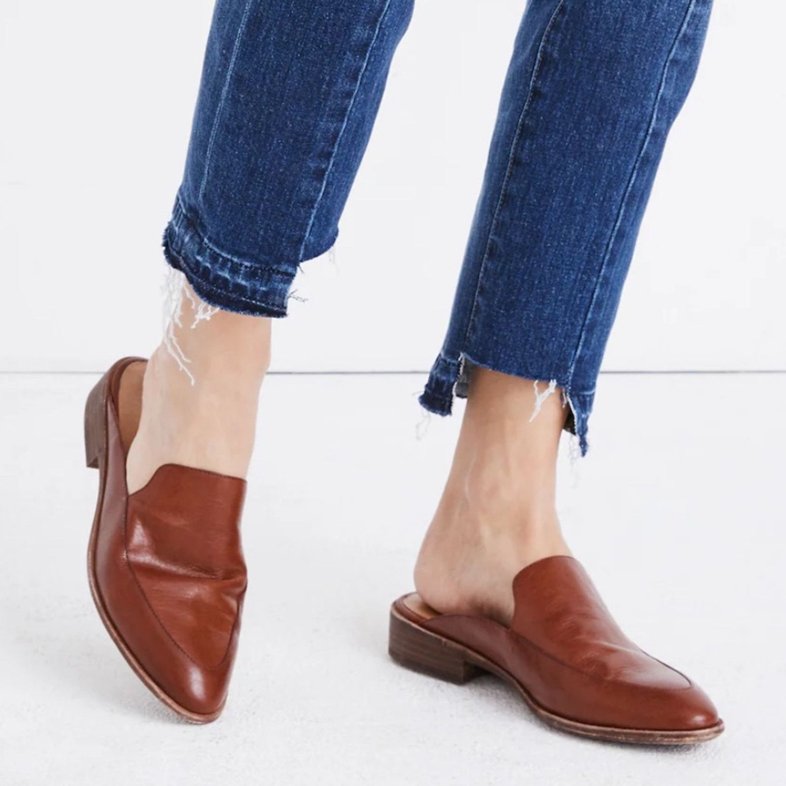 Madewell Madewell The Frances Leather Loafer Slip On Mules in Brown Size US 7.5 / IT 37.5 - 1 Thumbnail