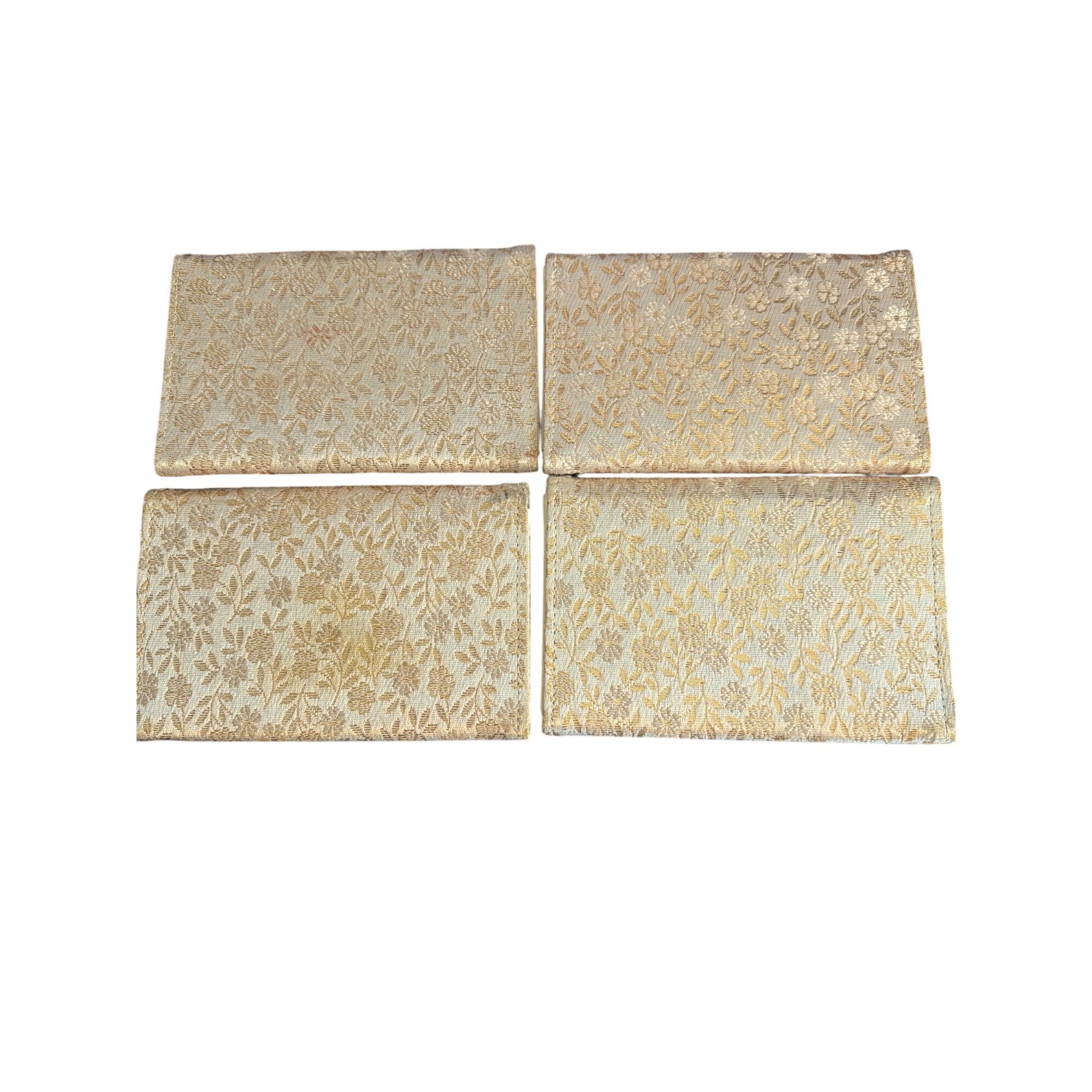 Other Vintage Lot 4 Du Barry Gold Cream Brocade Fabric Clutch Pear Size ONE SIZE - 4 Thumbnail