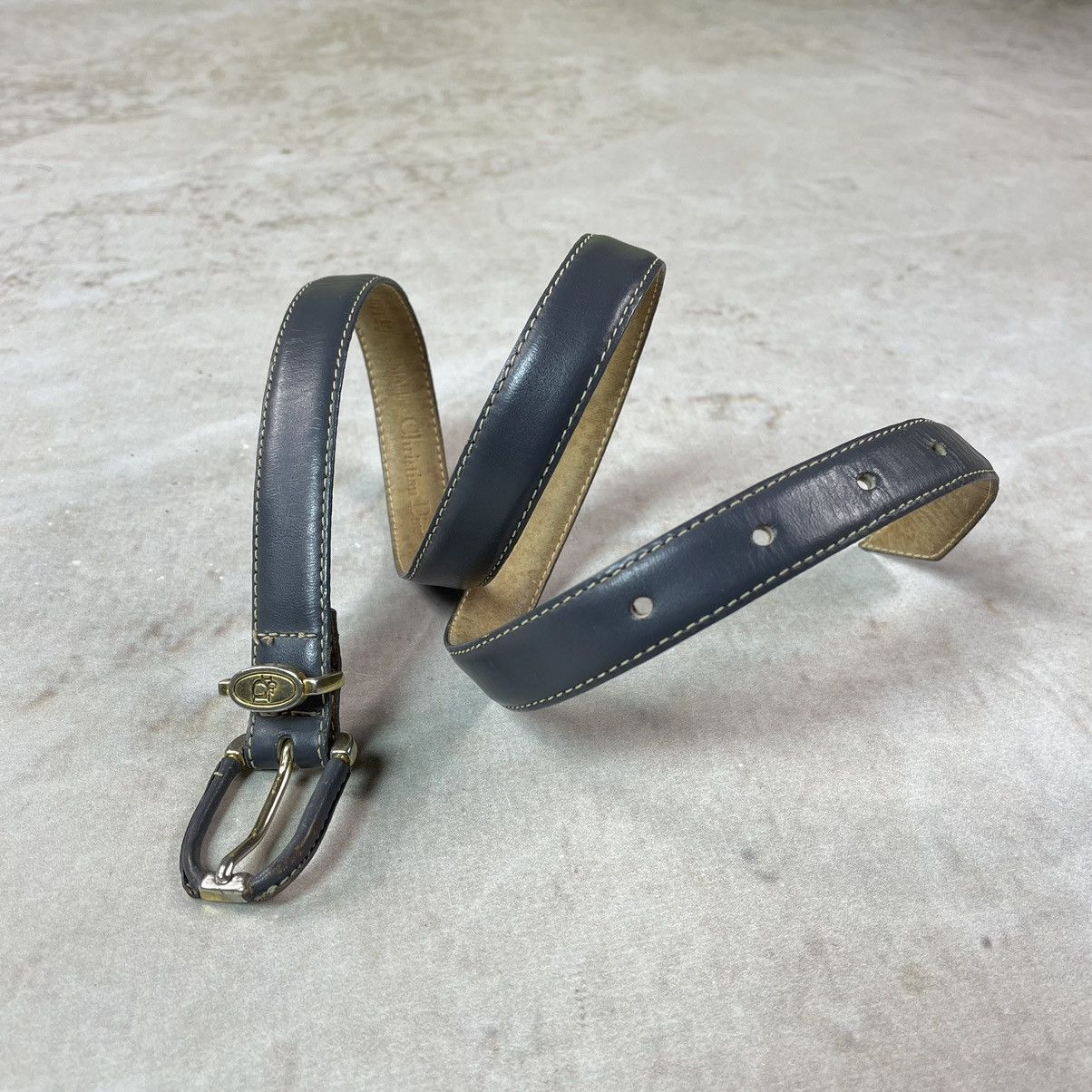 Christian Dior Monsieur × Vintage Vintage Christian Dior Aniline Cowhide Gold Leather Belt Size ONE SIZE - 1 Thumbnail
