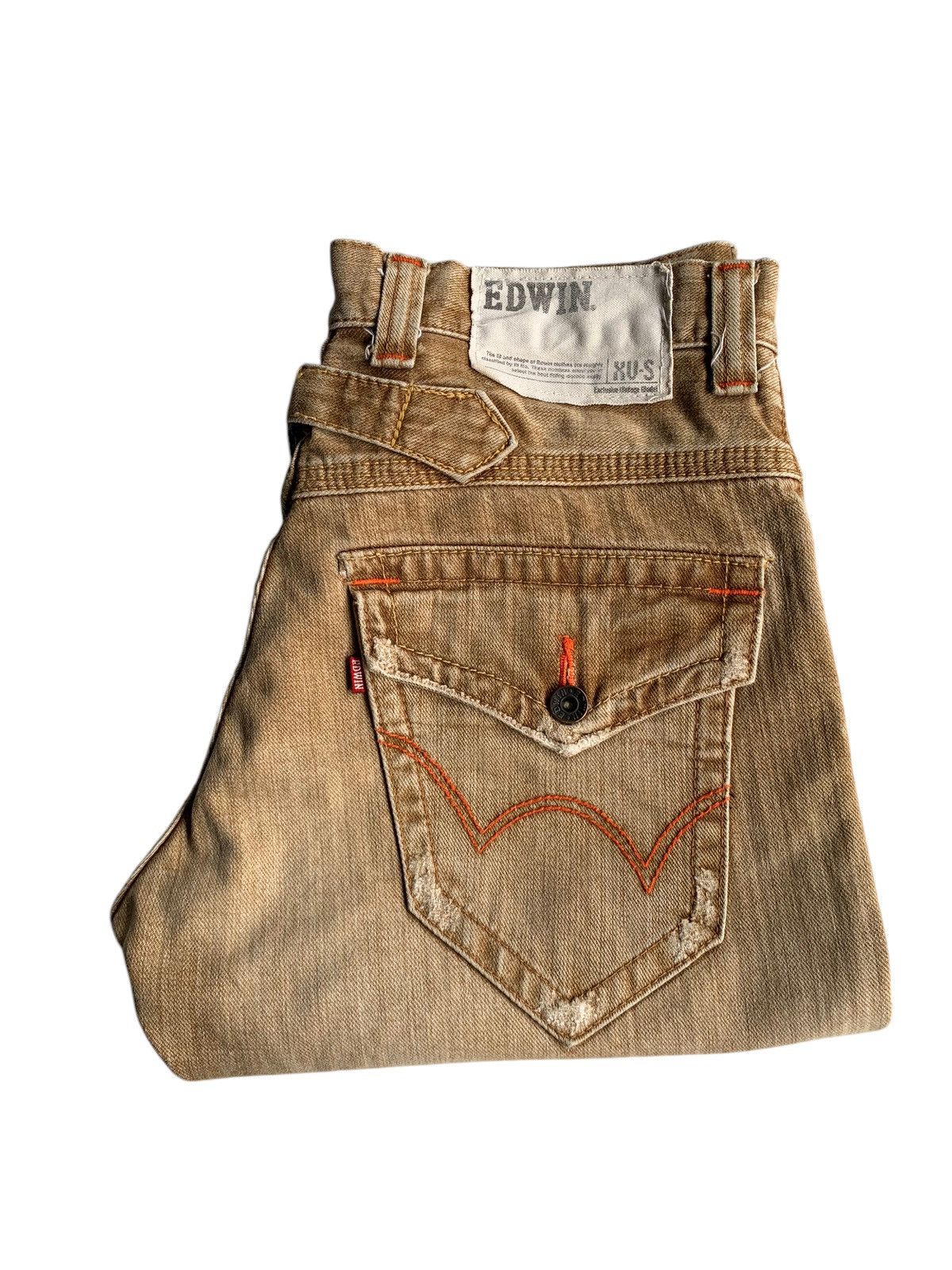 Edwin FLARE💥 EDWIN XVS JAPANESE BUCKLE BACK PUNK STYLE DENIM🎌☠️ Size US 31 - 9 Thumbnail