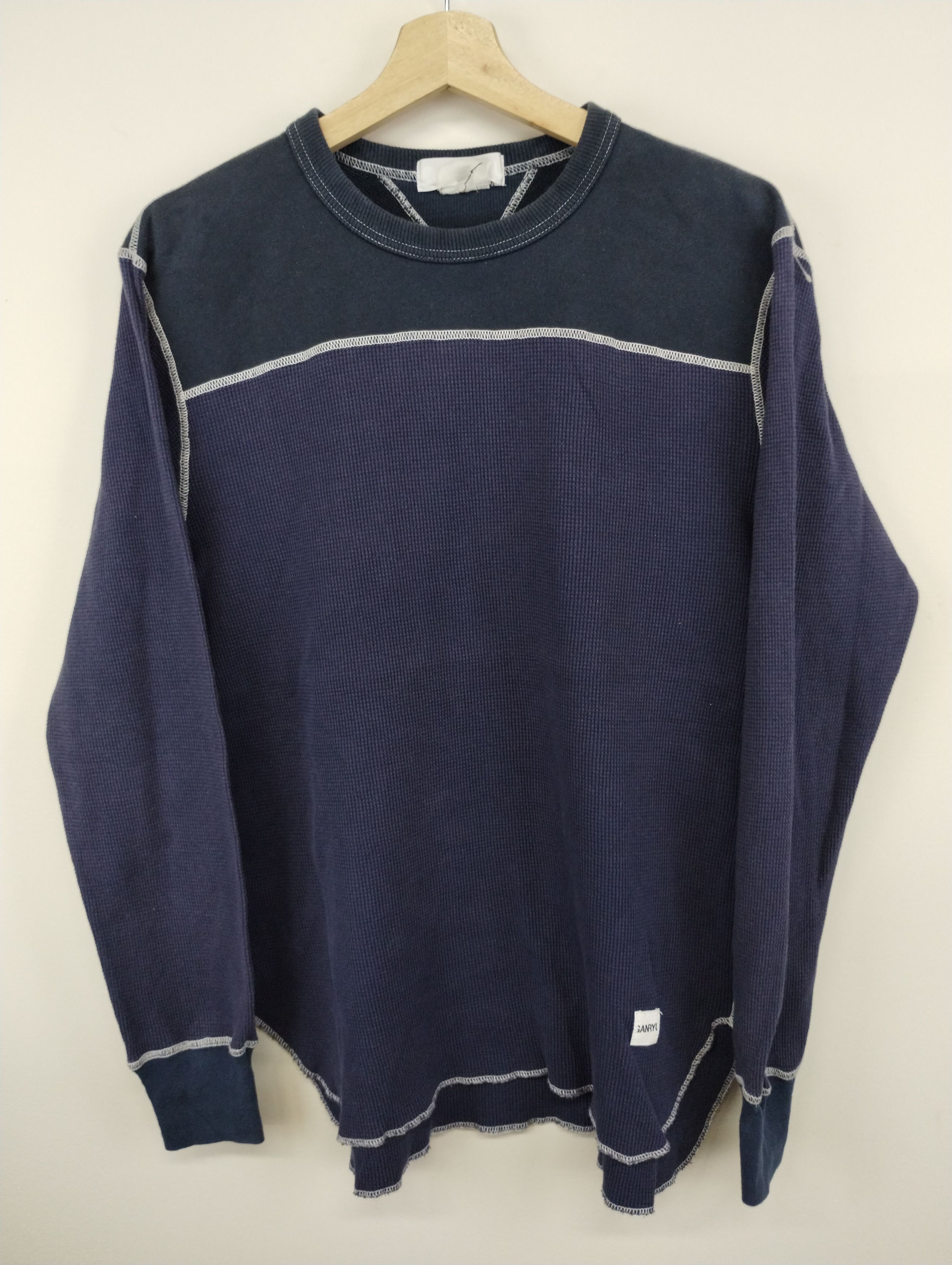 image of Comme Des Garcons Cdg Ganryu Waffleknit Longsleeve in Navy, Men's (Size Medium)