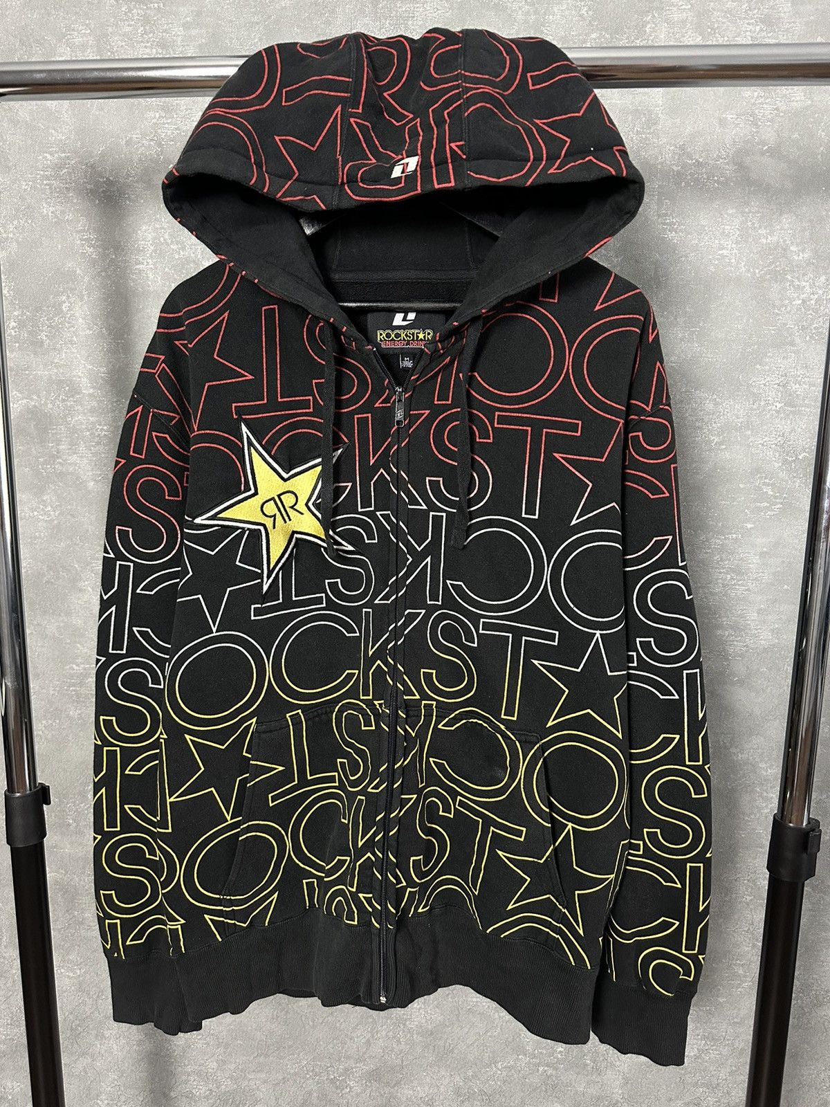 Rockstar Games × Vintage Rockstar Vintage Monogram Logo Full Zip Cotton Hoodie Size US L / EU 52-54 / 3 - 1 Thumbnail