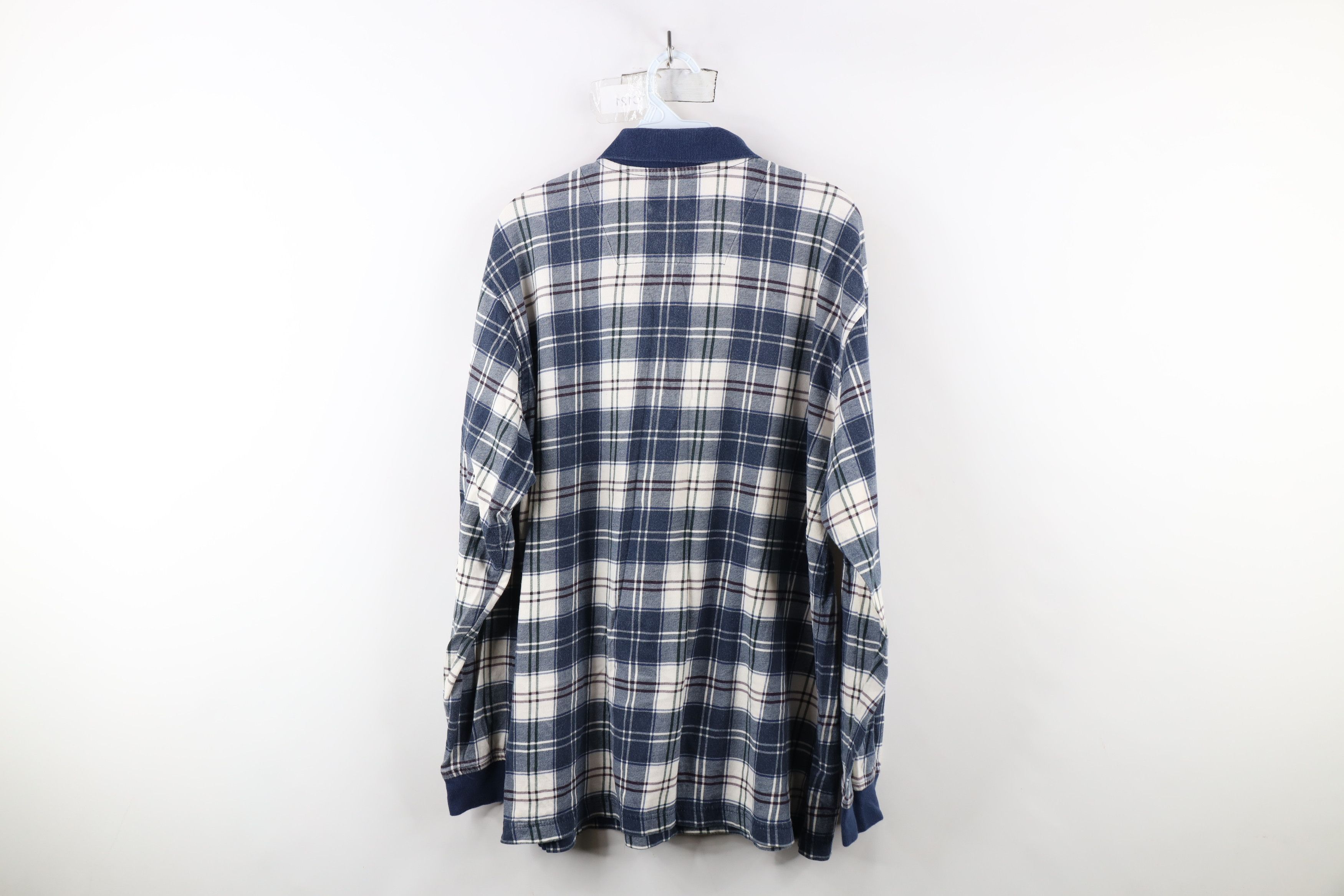 Vintage Vintage 90s Streetwear Long Sleeve Rugby Polo Shirt Plaid Size US L / EU 52-54 / 3 - 8 Thumbnail
