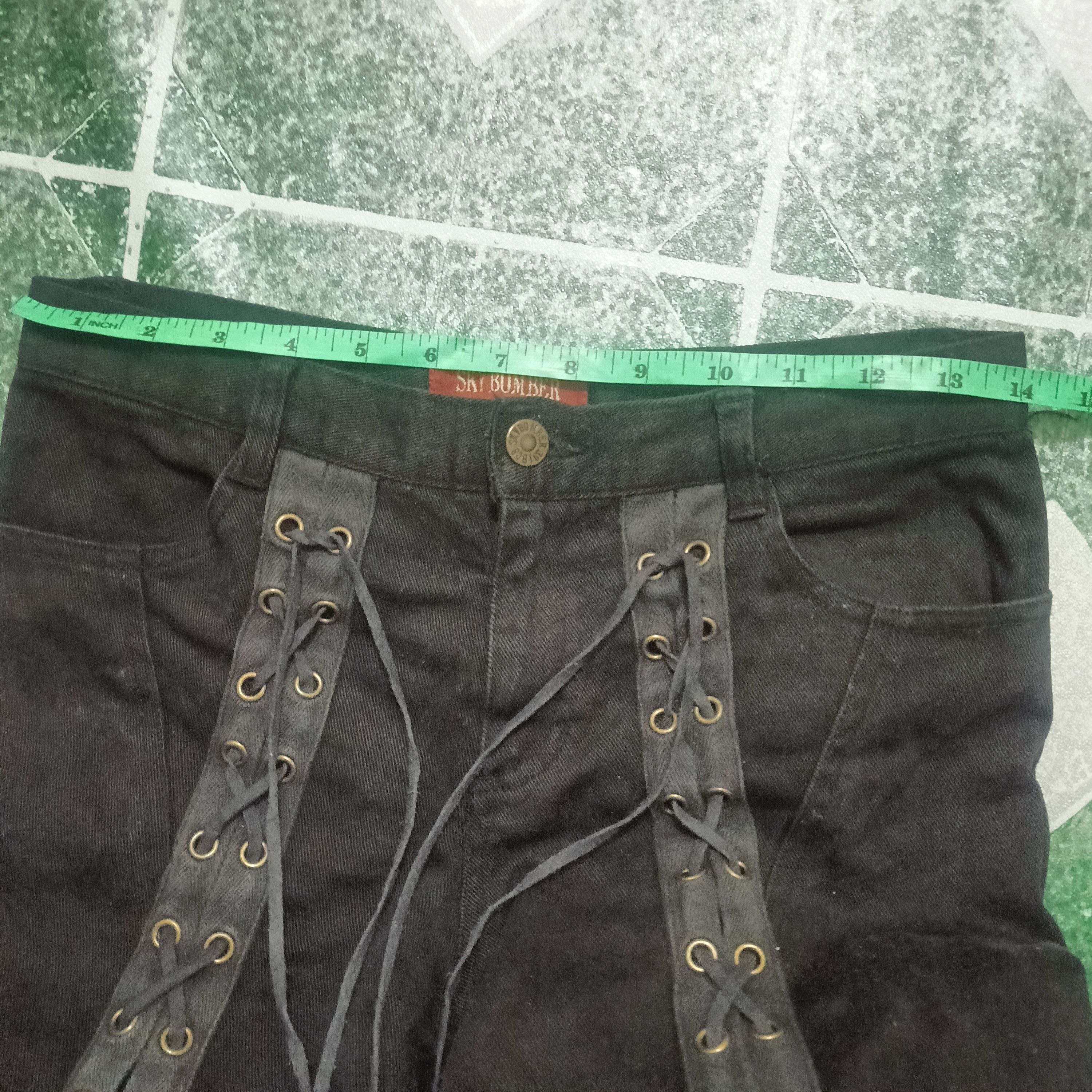 If Six Was Nine Rare!!! 90's Sky Bomber Lace up Stretch bootcut Black jeans Size 27" / US 4 / IT 40 - 14 Thumbnail