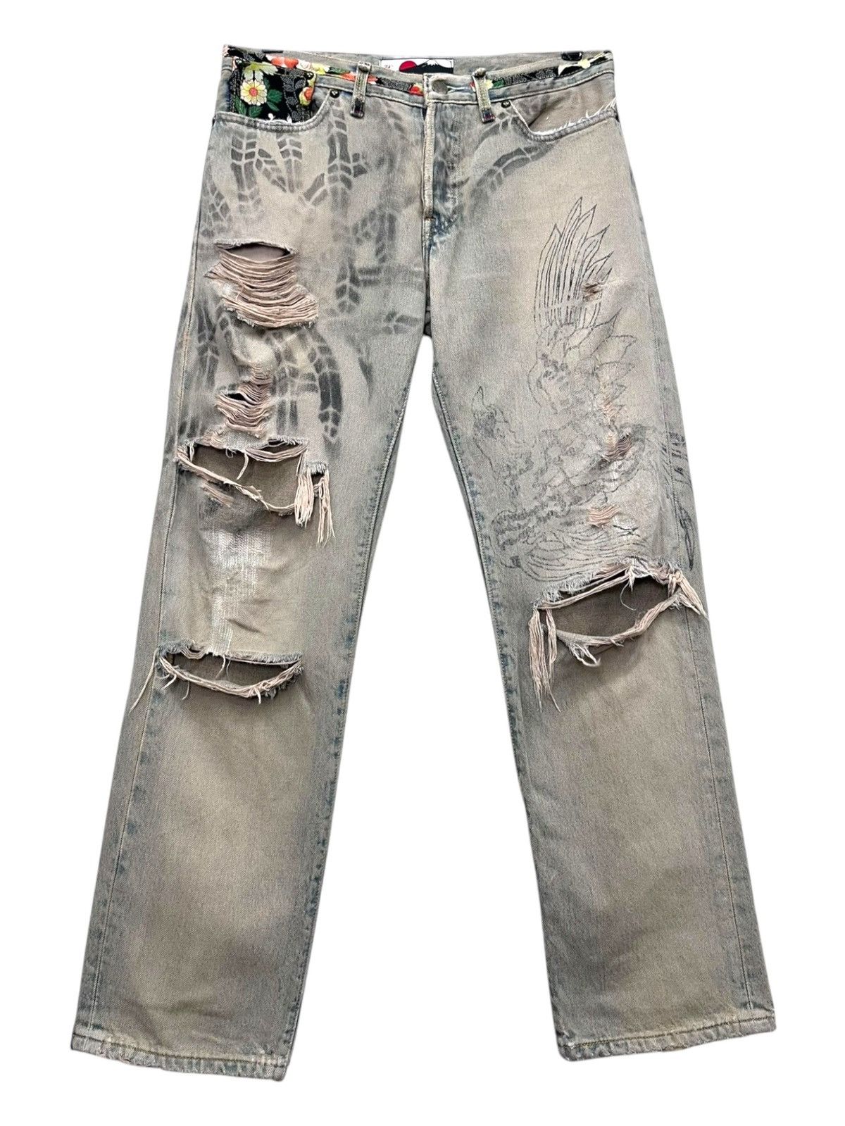 Hot Model Sex Designer Super Destroyed Ripped Blowout Mudmax Denim Size 30" / US 8 / IT 44 - 2 Thumbnail