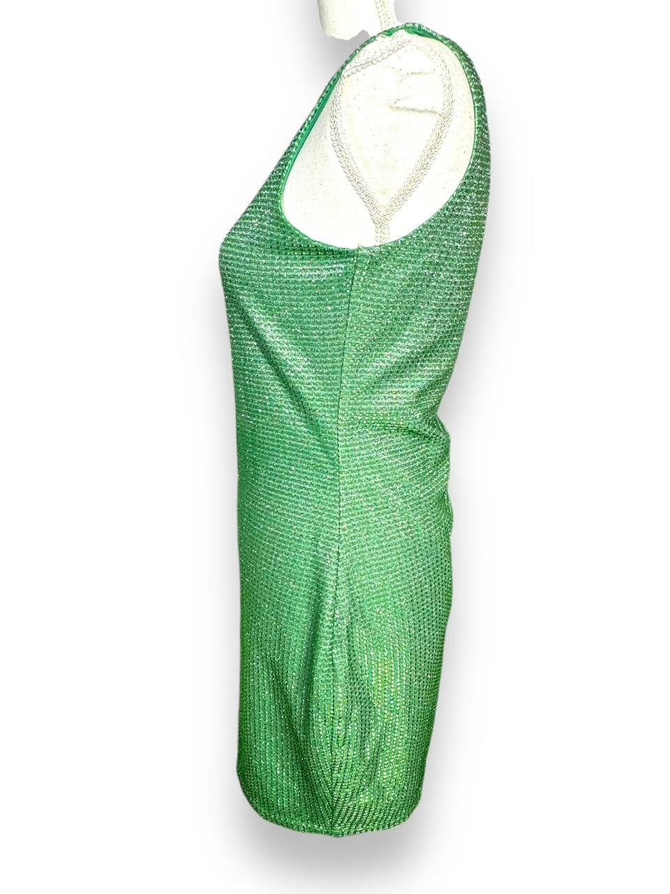 Designer Superdown Green Metallic Bodycon Mini Dress M Size M / US 6-8 / IT 42-44 - 3 Thumbnail