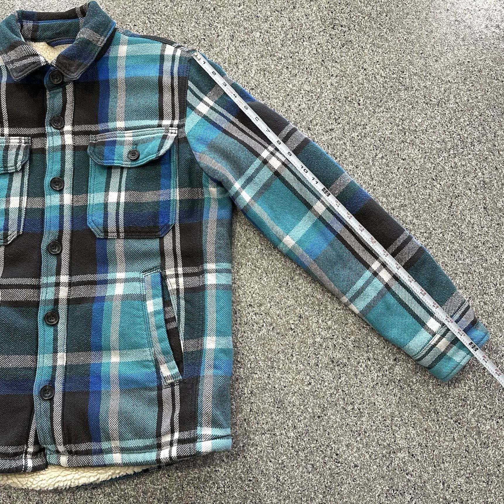 American Eagle Outfitters VINTAGE American Eagle Jacket Mens M Sherpa Lined Flannel Shirt Blue Green Plaid Size US M / EU 48-50 / 2 - 5 Thumbnail