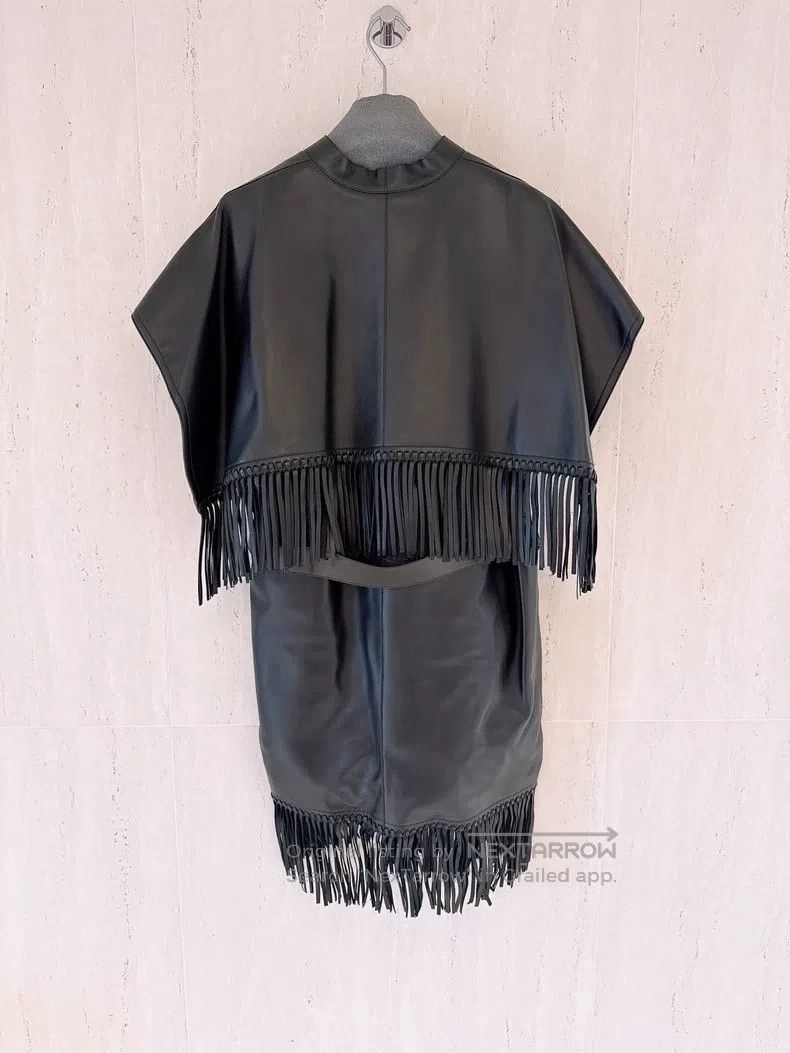 Hermes Hermes Black Fringe Sheepskin Greatcoat Size XXS / US 00 / IT 34 - 2 Thumbnail