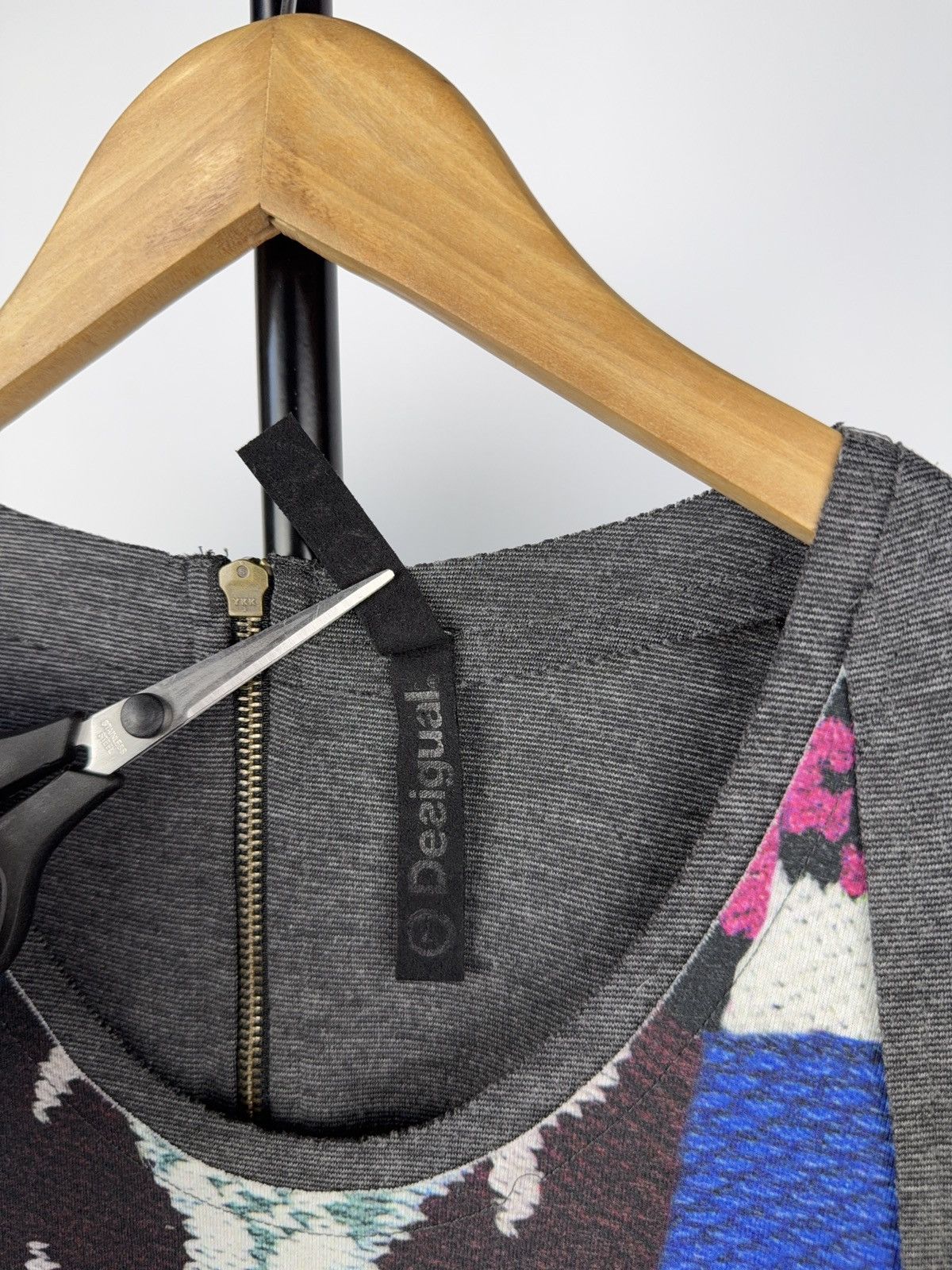 Desigual Desigual Patchwork Knit Dress Charcoal Gray Multicolor L Size L / US 10 / IT 46 - 4 Thumbnail