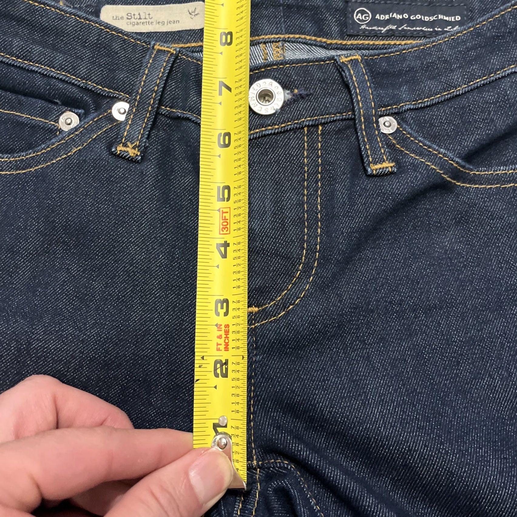 AG Jeans AG Jeans Adriano Goldschmied The Stilt Cigarette Leg 24R Medium Wash Skinny Jeans Women 24 Blue Size 42" / US 20 - 4 Thumbnail