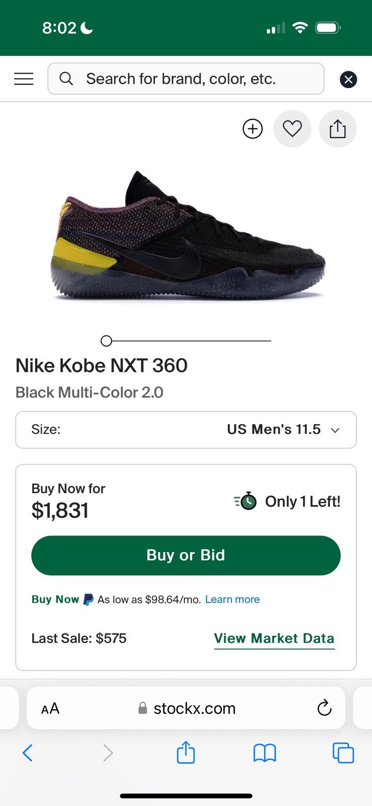 Nike Nike Kobe Nxt 360 Black Multi Color 2.0 Size US 11.5 / EU 44-45 - 11 Thumbnail
