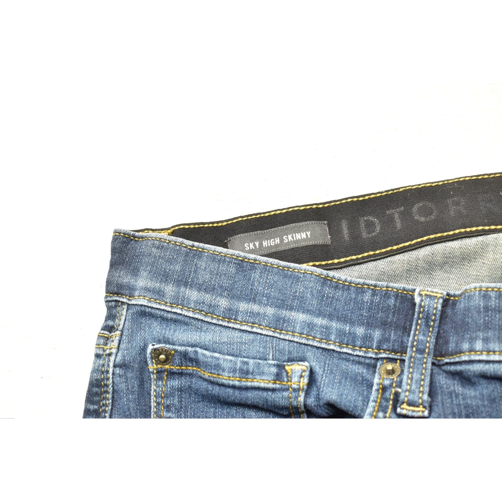 Torrid Torrid Jeans Night Premium Sky High Skinny Distressed Blue 22R Plus Size High Rise Zip 5-Pocket Denim Stretch Womens Size 40" / US 18 - 5 Thumbnail