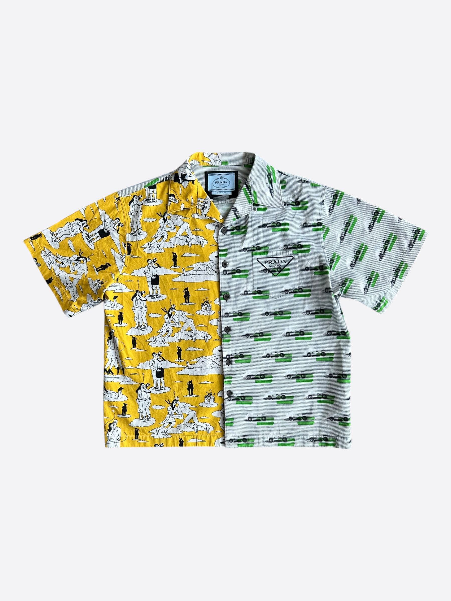 Prada Prada Multicolor Double Match Poplin Split Button Up Shirt Size US XL / EU 56 / 4 - 1 Thumbnail