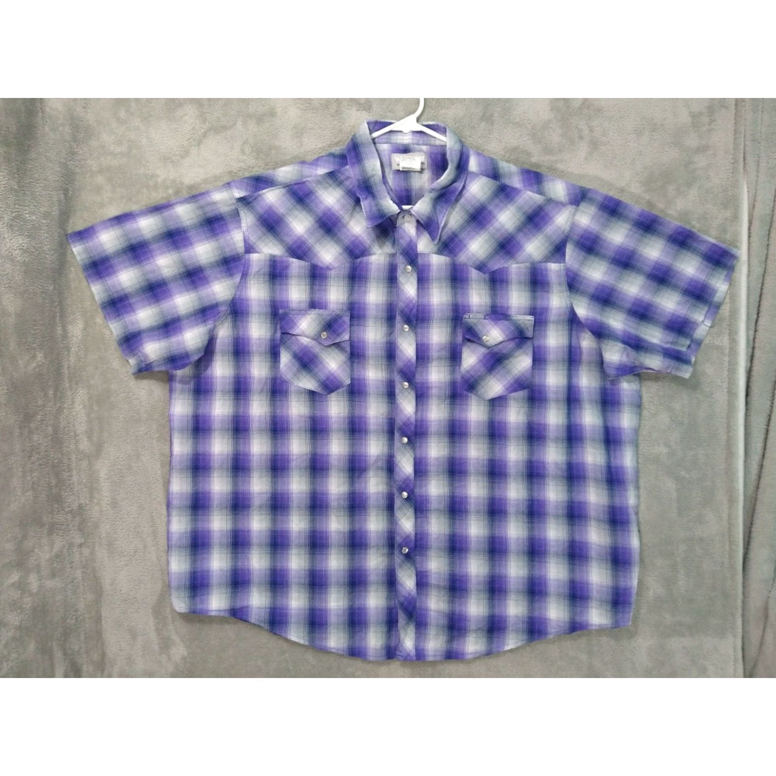 Wrangler VINTAGE Wrangler Pearl Snap Shirt Womens Big 3X Purple Plaid Western Bag? Size XXL / US 16-18 / IT 52-54 - 2 Thumbnail