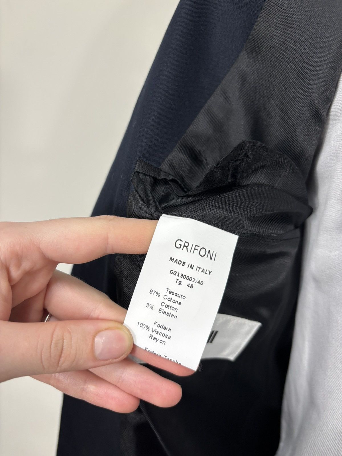 Grifoni Mauro Grifoni Men’s Navy Blue 2-Piece Cotton Stretch Suit Size 42R - 10 Thumbnail