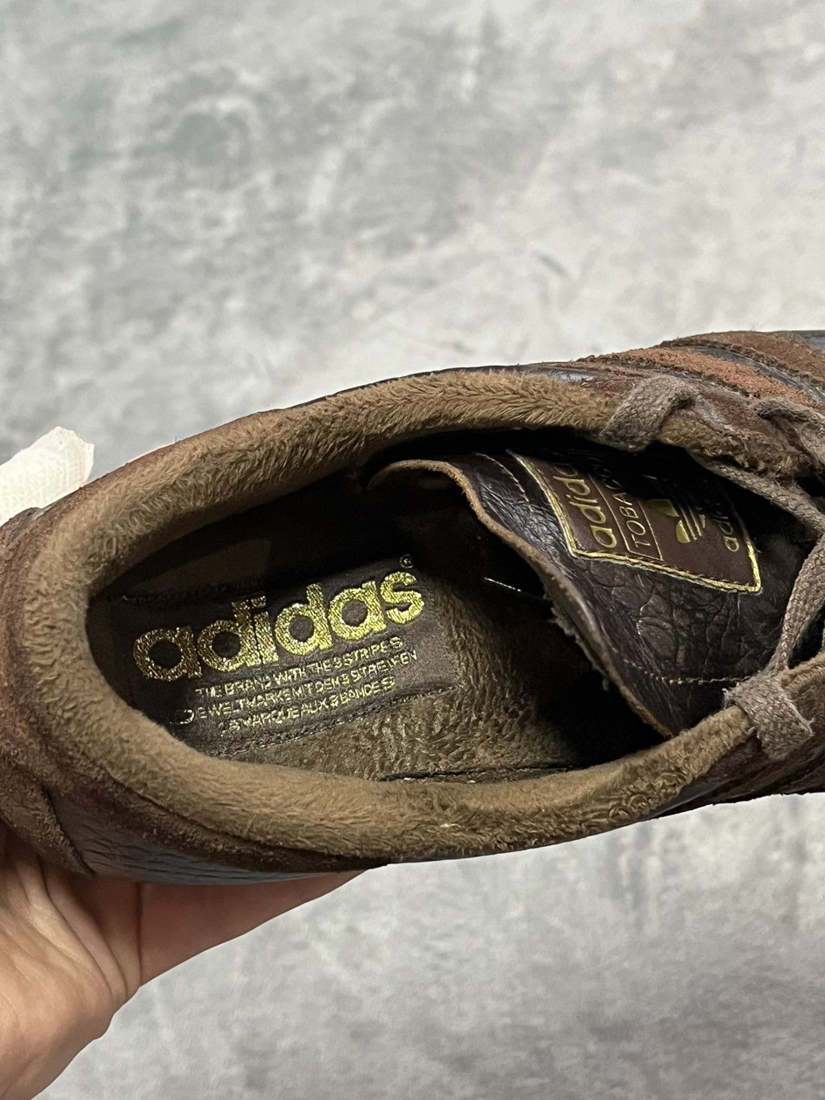 Adidas × Vintage Vintage Adidas Tobacco Leather Brown Low Top Sneakers Y2K Size US 8.5 / EU 41-42 - 10 Thumbnail