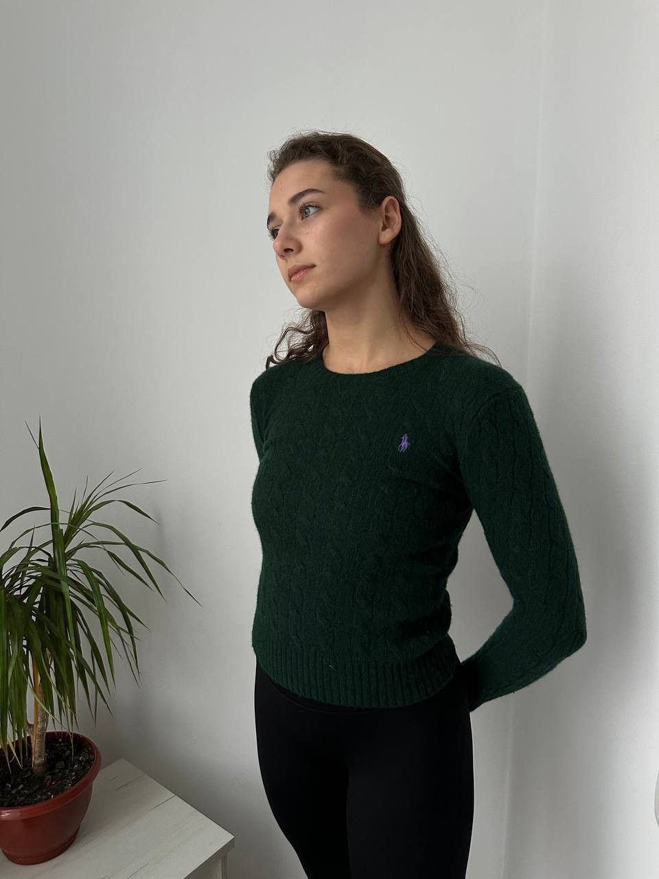 Polo Ralph Lauren × Vintage Vintage Polo Ralph Lauren Green Dark Cable Knit Sweater Size S / US 4 / IT 40 - 7 Thumbnail