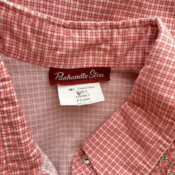 Panhandle Slim Panhandle Slim red gingham floral pearl snap vintage western Size L / US 10 / IT 46 - 8 Thumbnail