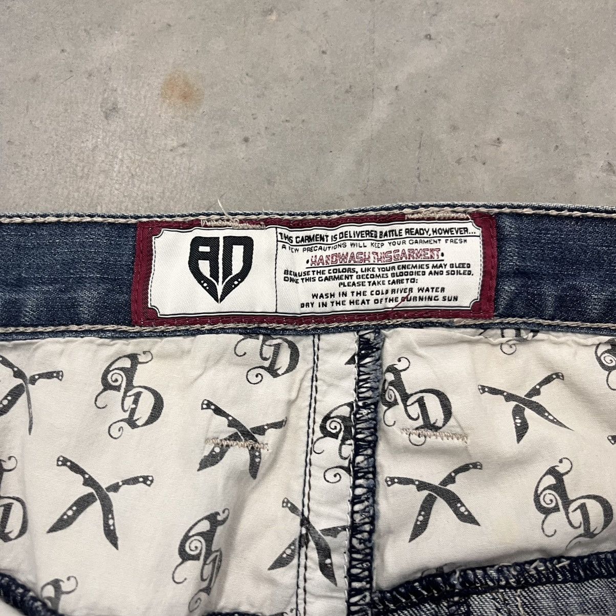 Artful Dodger CRAZY Y2K Artful Dodger Denim Skull embroidered Pockets 38 Size US 38 / EU 54 - 5 Thumbnail