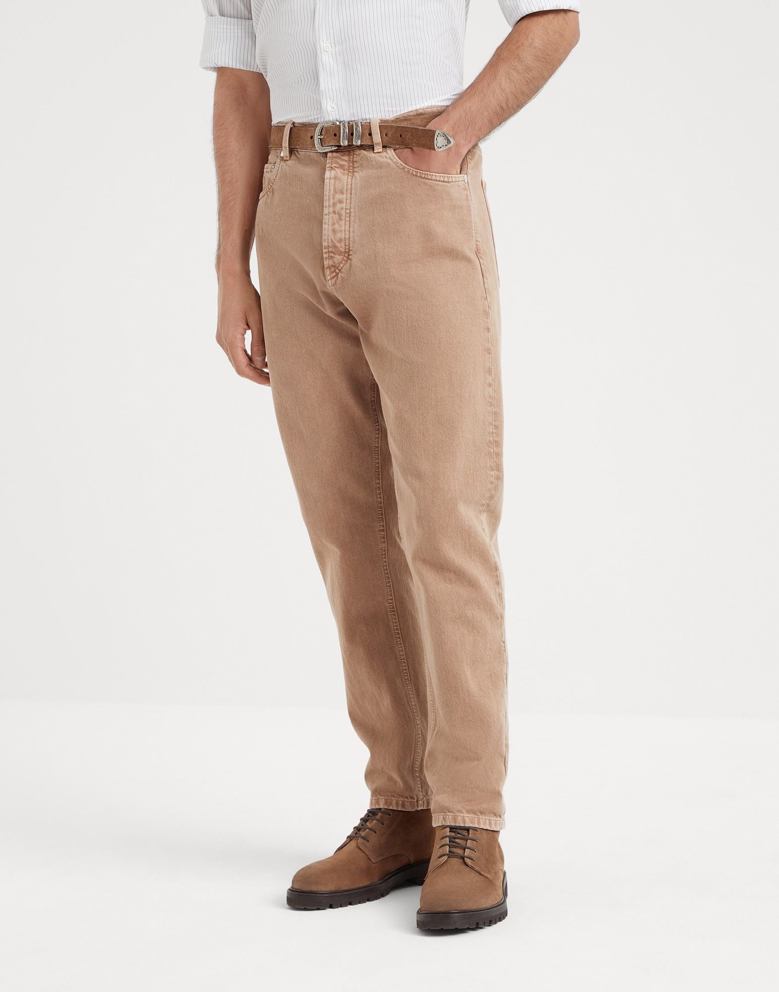 Brunello Cucinelli o1la1rc1a0925 Dyed Denim Pants in Beige Size US 32 / EU 48 - 1 Thumbnail