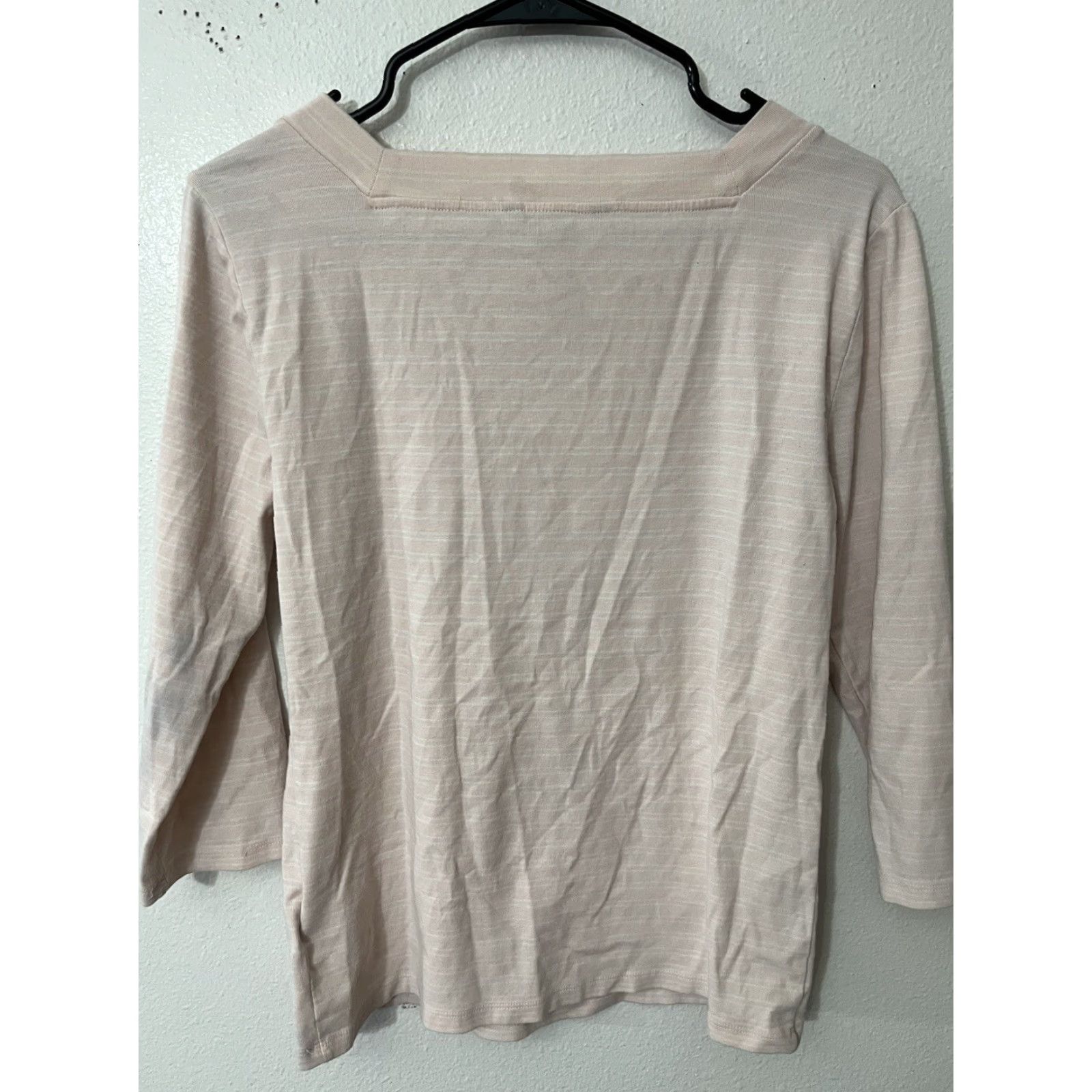 Ralph Lauren VINTAGE Lauren Ralph Lauren Women's Striped Boat Neck Top Sz L Pink Cotton Casual Size L / US 10 / IT 46 - 3 Thumbnail