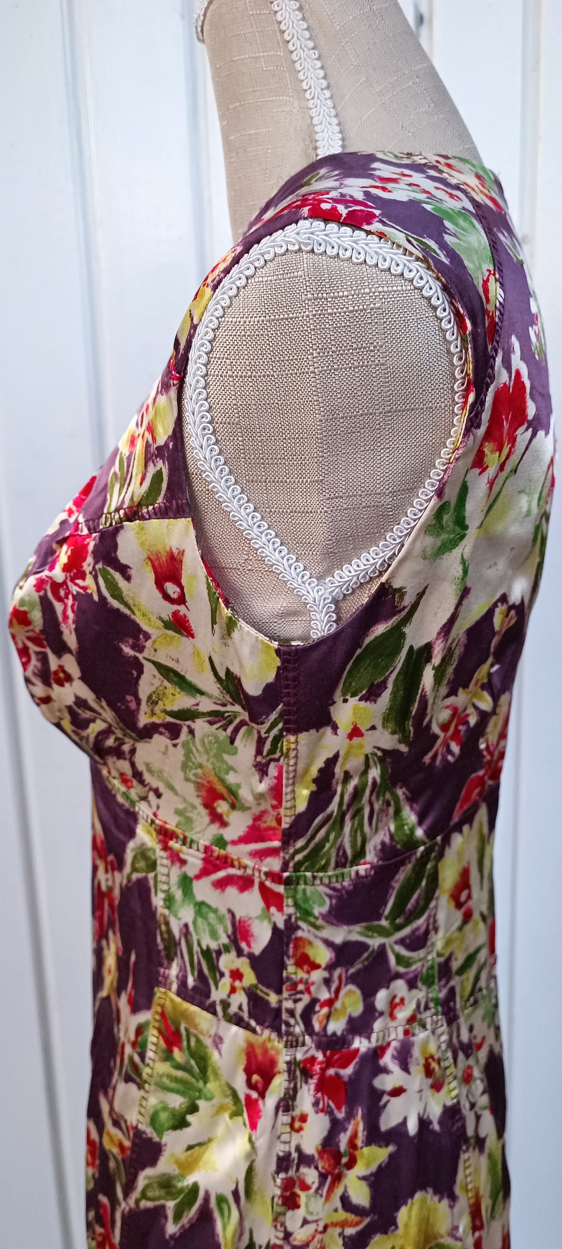 Jean Paul Gaultier 2000's- Midi dress in shiny purple satin Size M / US 6-8 / IT 42-44 - 17 Thumbnail