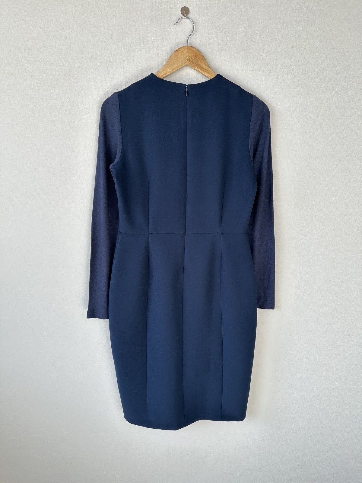 ME+EM ME+EM Navy Blue Sheath Midi Dress Long Sleeve size UK 10 Size M / US 6-8 / IT 42-44 - 2 Thumbnail