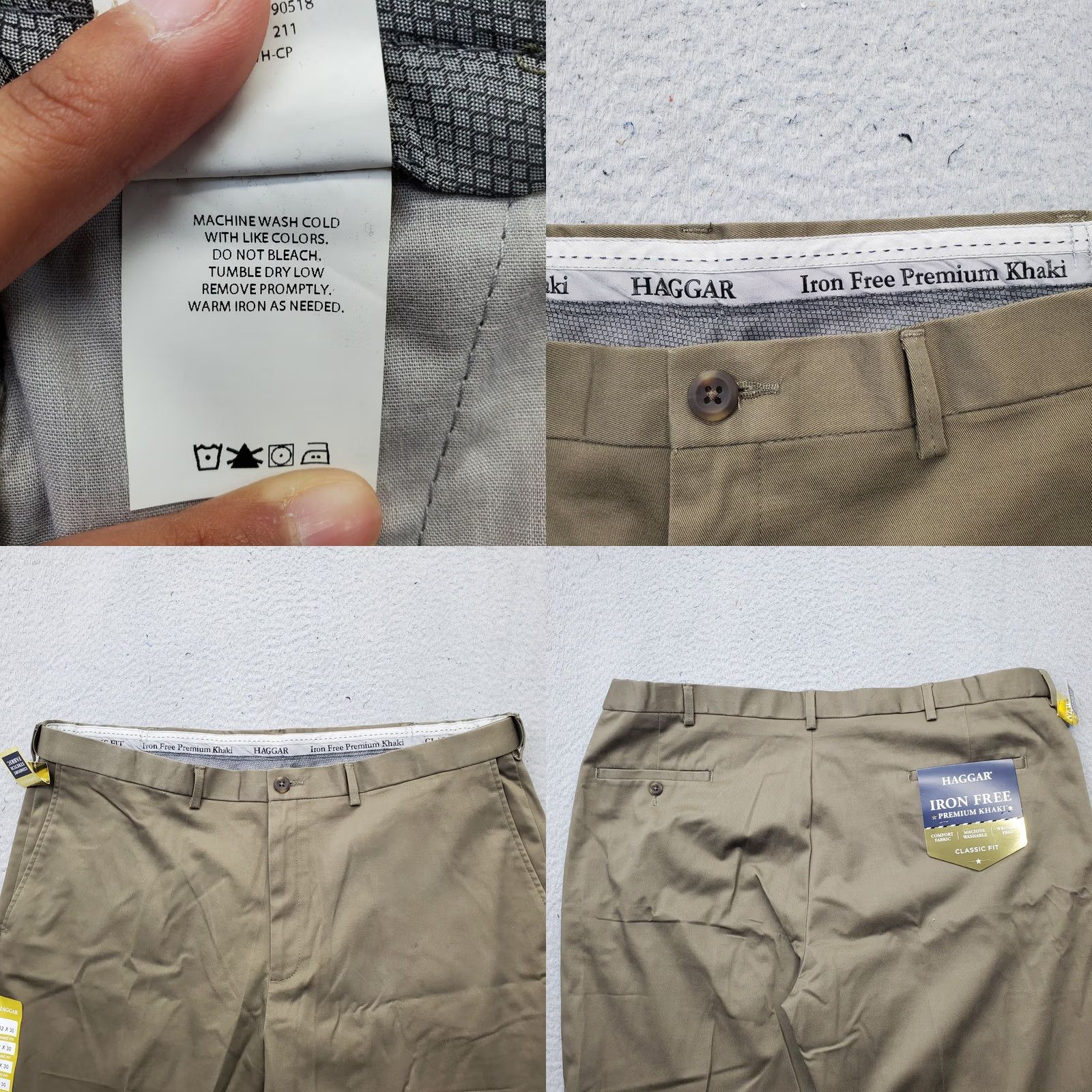 Haggar Haggar Premium Khaki Pants Mens 42x30 Tan Classic Fit Straight Wrinkle Free Size US 42 / EU 58 - 8 Thumbnail